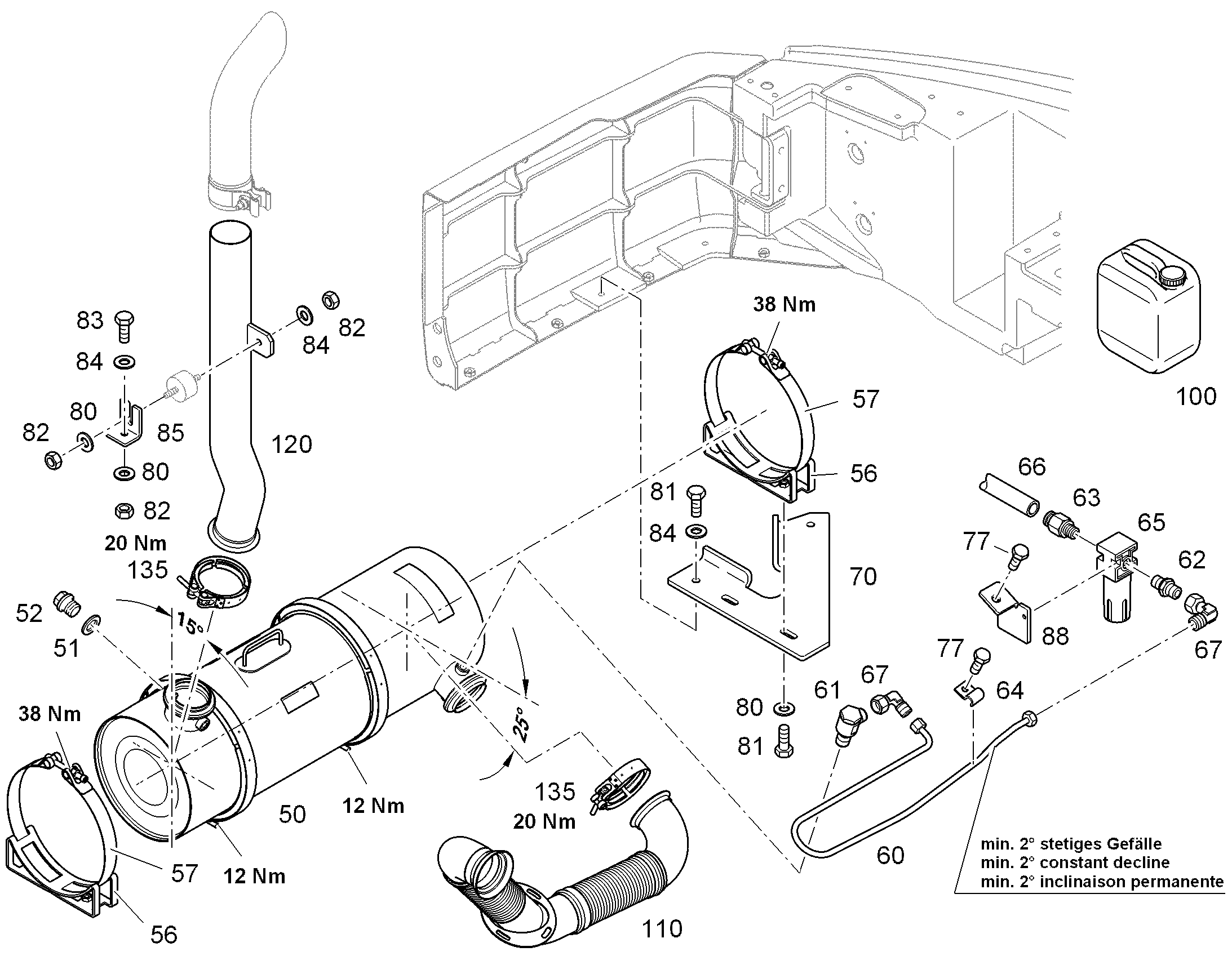 ШЛАНГ ОТХОДЯЩИХ ГАЗОВ 76X150 10429548 LIEBHERR