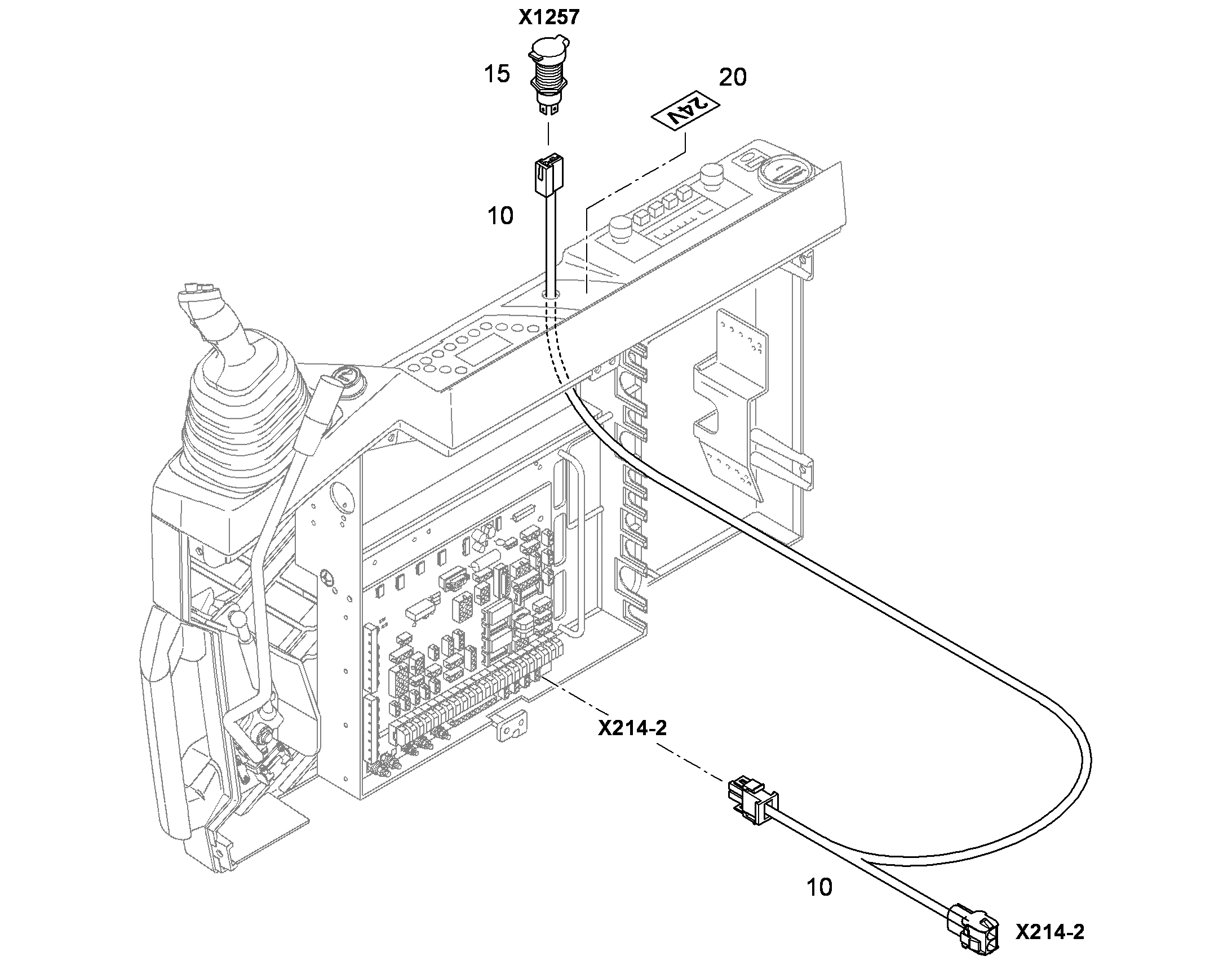 ТАБЛИЧКА ACHTUNG ! 24 VOLT 46mmX9mm 9611226 LIEBHERR