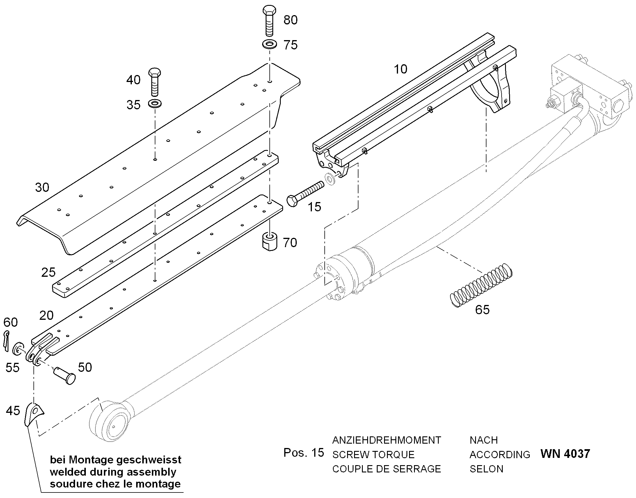 ШИНА СКОЛЬЗЯЩАЯ d=126,5 94004524 LIEBHERR