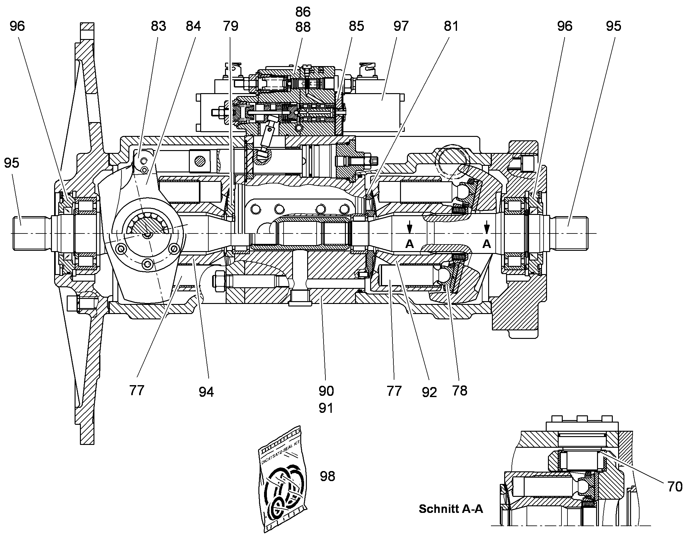 РЕМКОМПЛЕКТ ПРИВОДНОГО УЗЛА NG 100 9073203 LIEBHERR