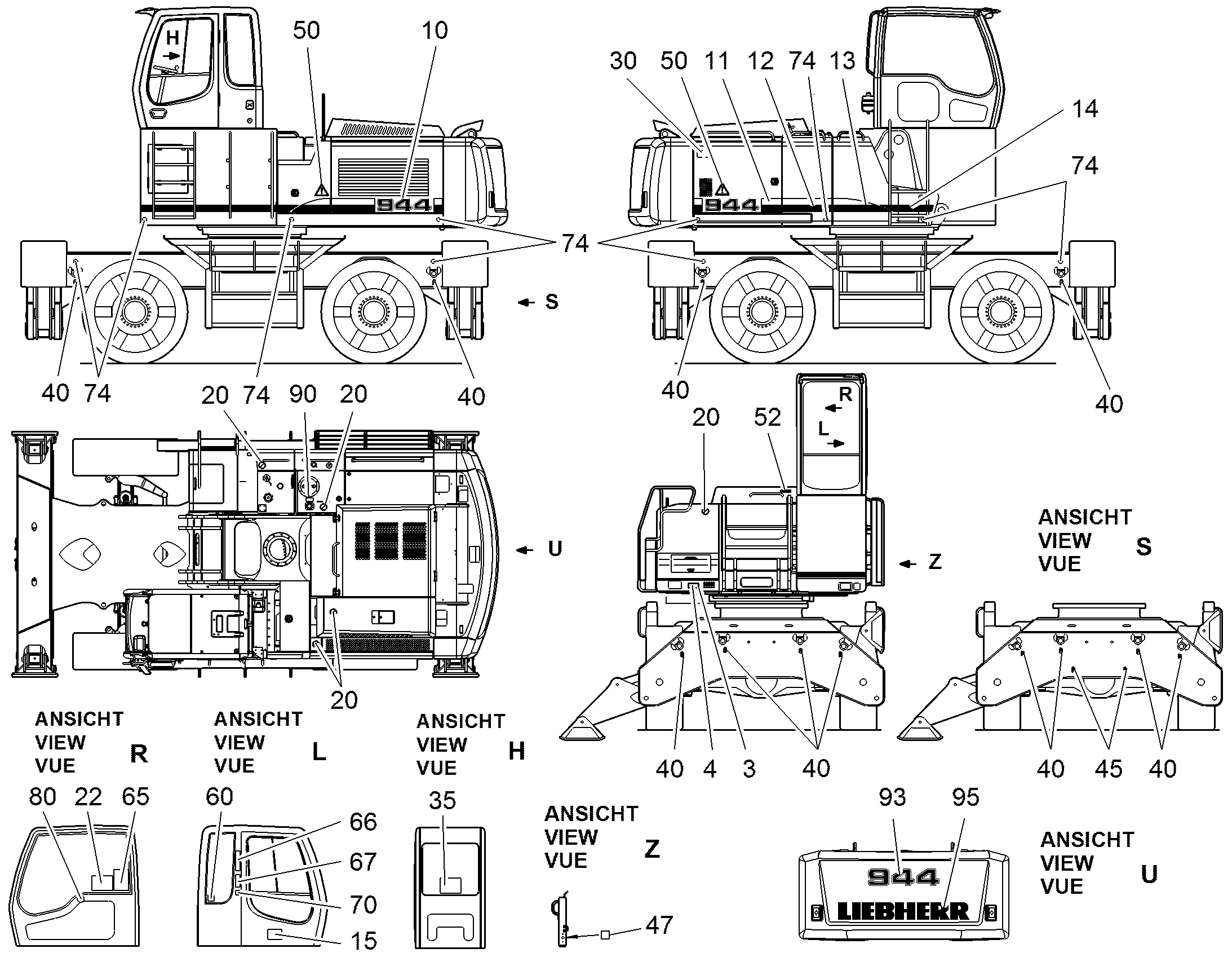 ТАБЛИЧКИ АМЕРИКА 9610950 LIEBHERR