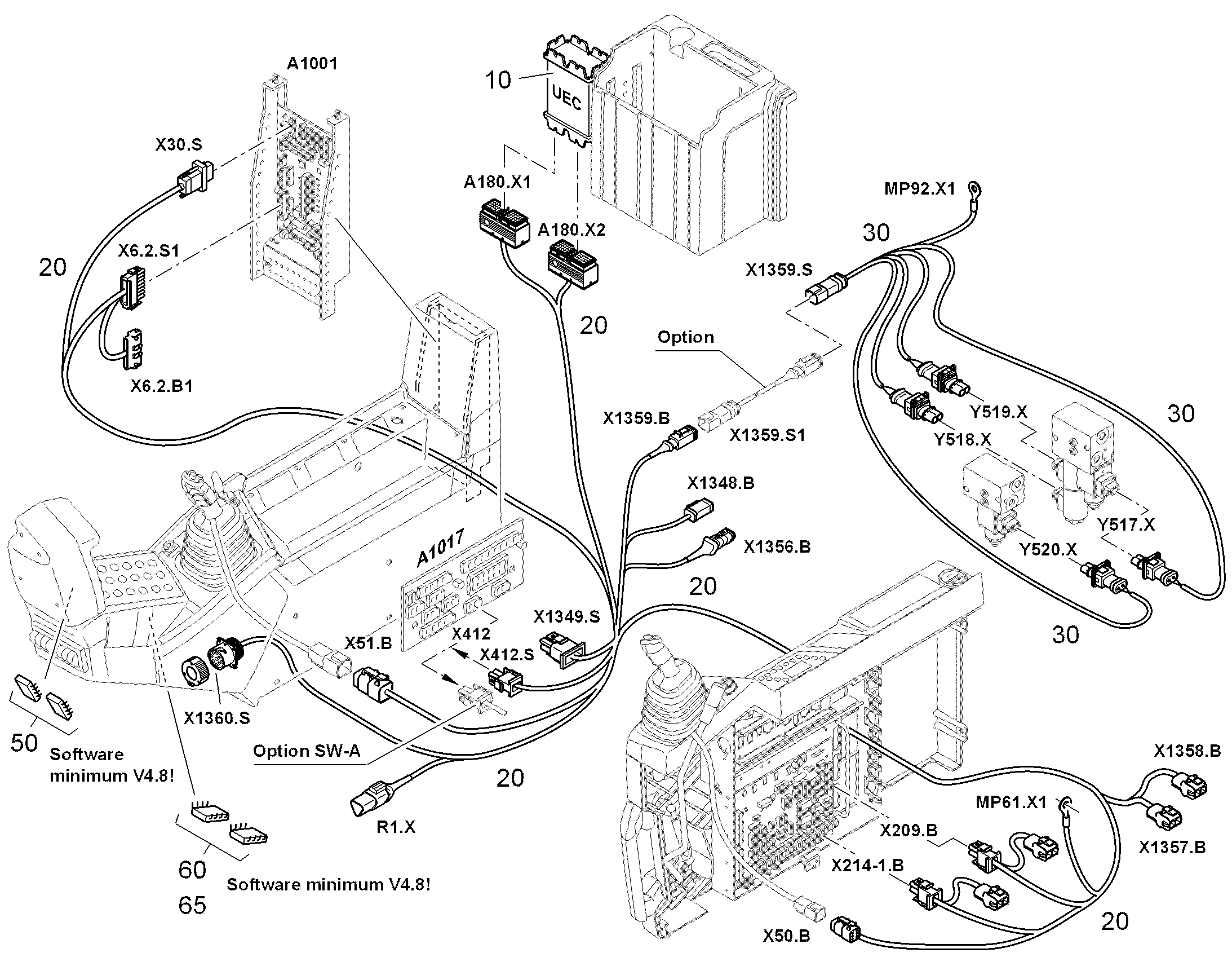 КОМПЛЕКТ КАБЕЛЕЙ КАБИНЫ 94003989 LIEBHERR