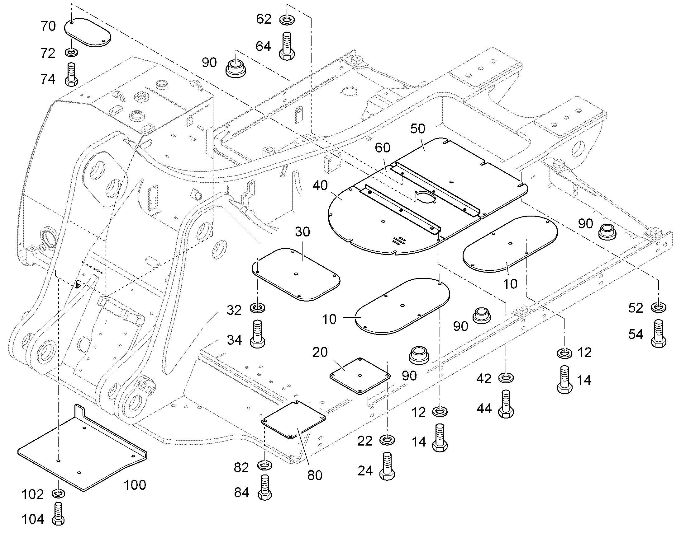ЗАЩИТНЫЙ ЛИСТ НИЖНИЙ 94015528 LIEBHERR