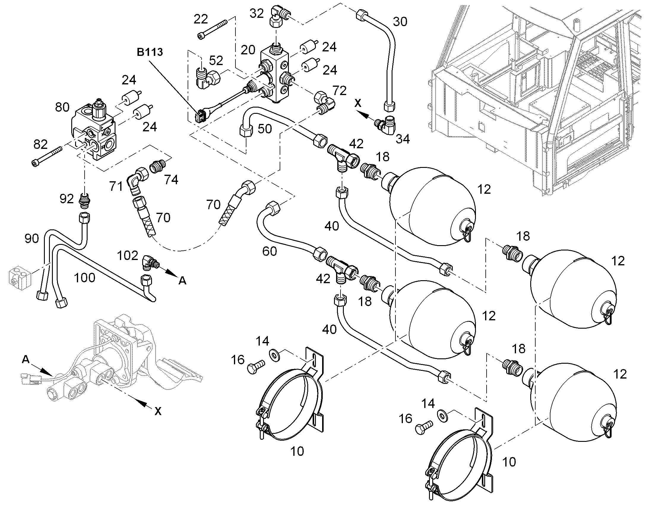 АККУМУЛЯТОР МЕМБРАННЫЙ 2,8l/330bar/86bar -40/100°C G3 11081414 LIEBHERR