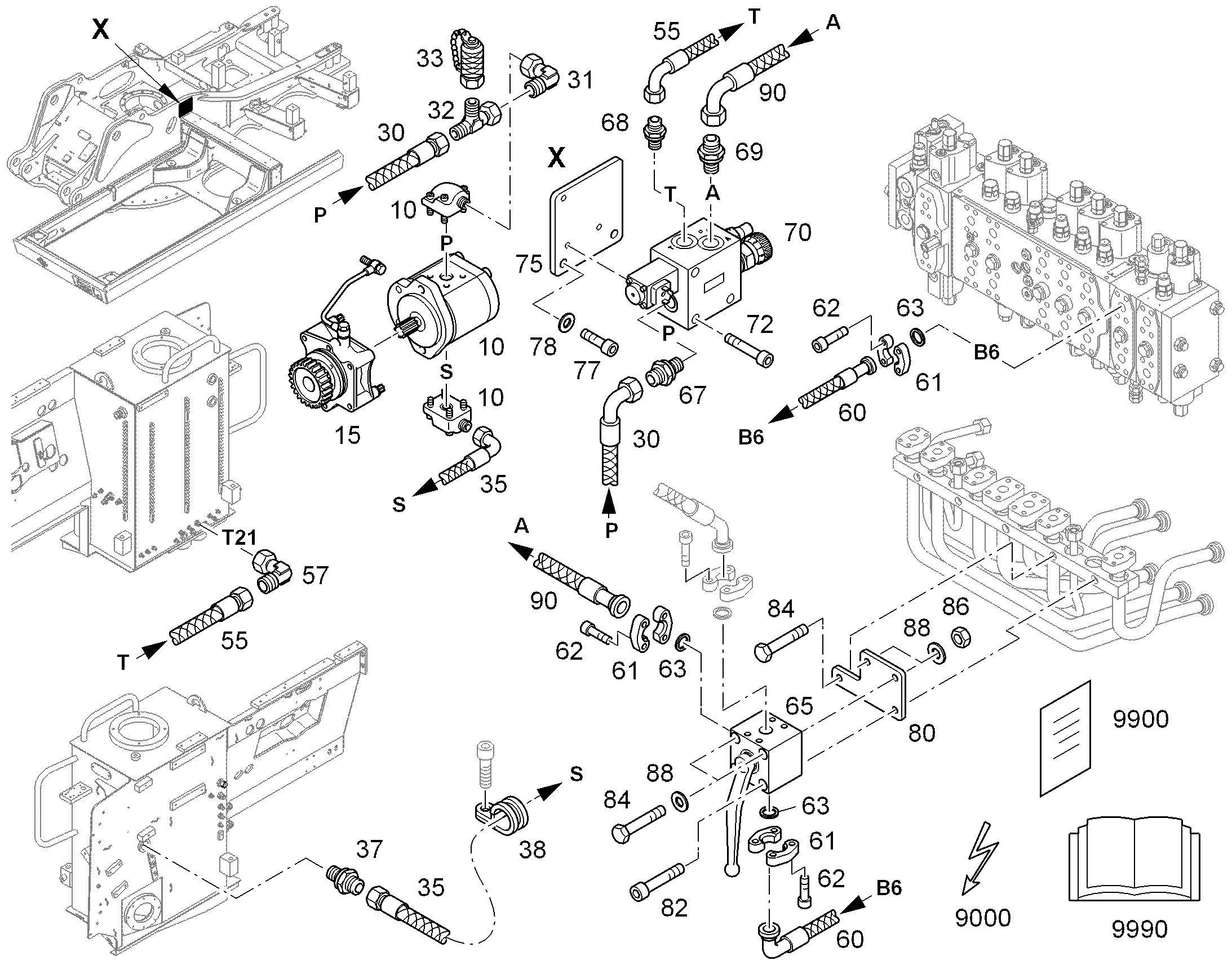 ТАБЛИЧКА СИМВОЛОВ ОБСЛУЖИВАНИЯ 297mmX210mm 94020462 LIEBHERR