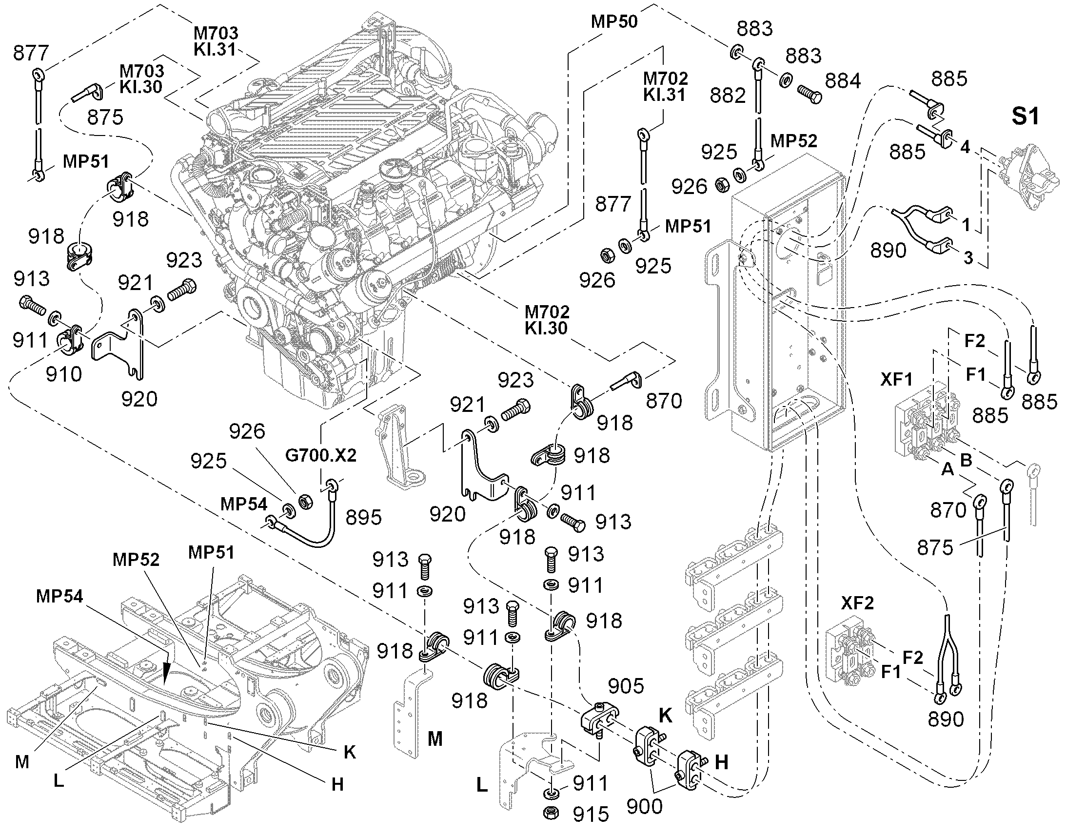 КАБЕЛЬ СОЕДИНЕНИЯ С КОРПУСОМ 94007529 LIEBHERR
