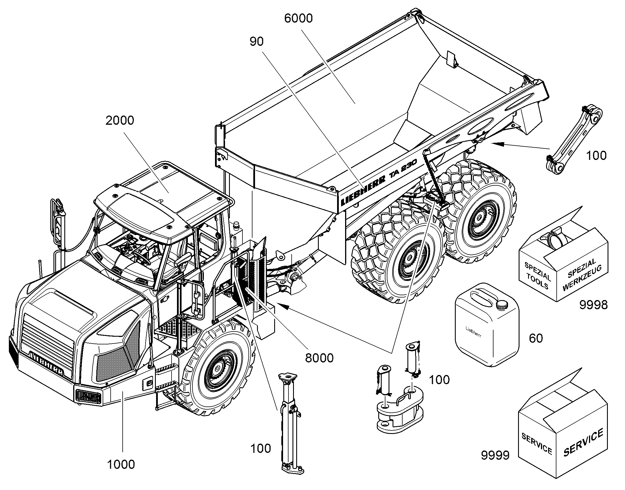 SPECIAL TOOL ARTIC.DUMP TRACK 9070985 LIEBHERR