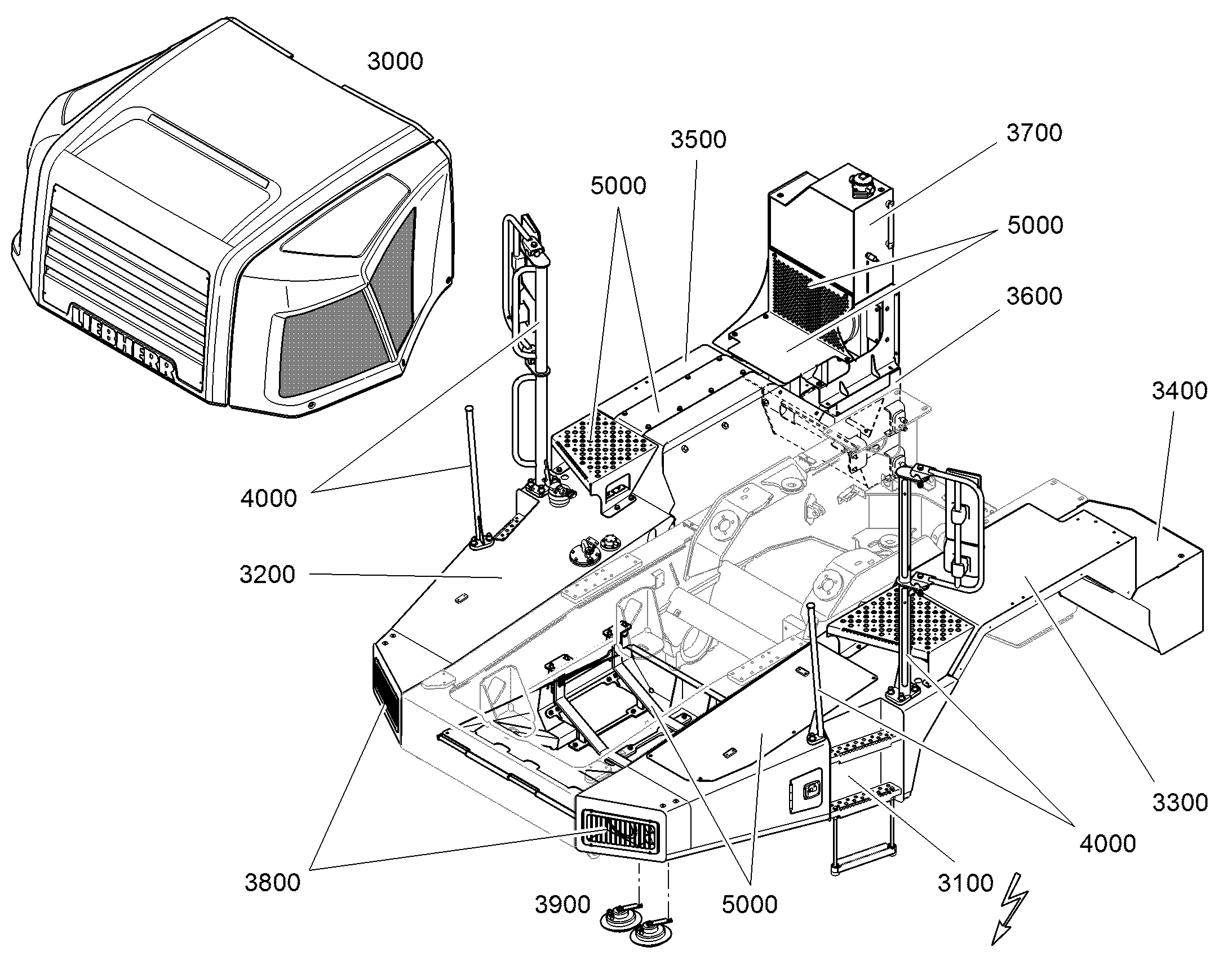 ПРОЖЕКТОР В СБОРЕ 94016723 LIEBHERR