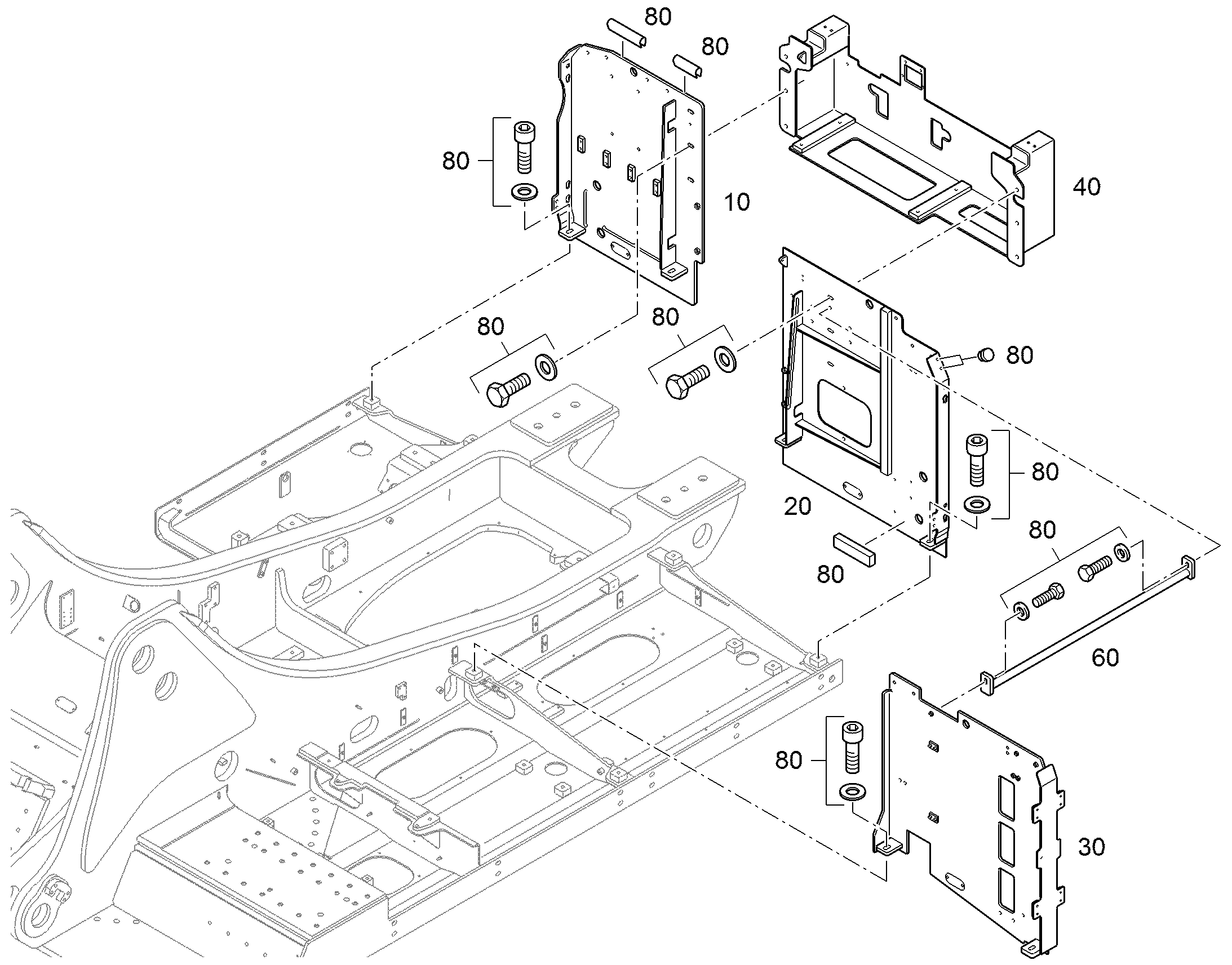 МОНТАЖНЫЕ ДЕТАЛИ ОБШИВКИ 94026936 LIEBHERR
