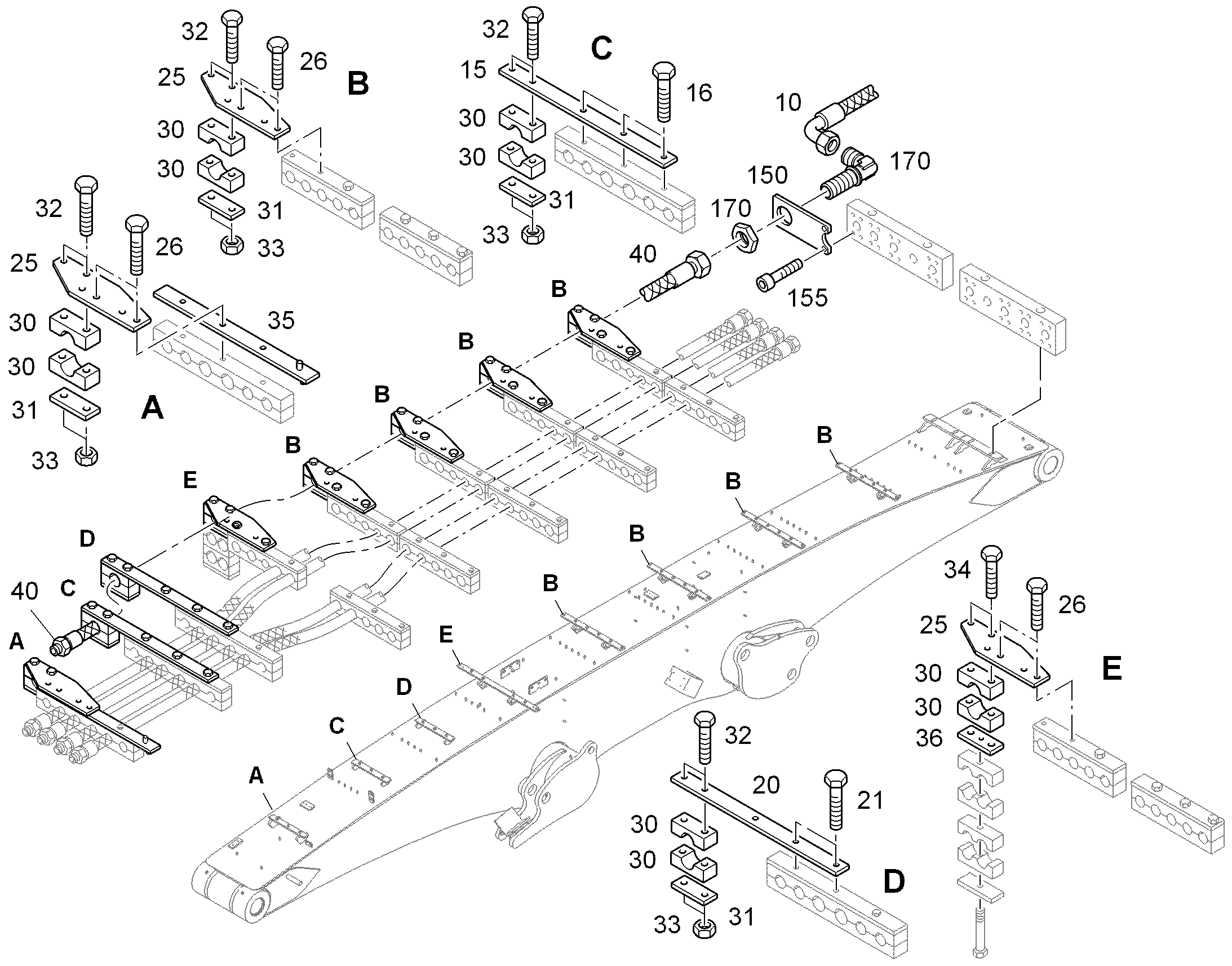 МОНТАЖНЫЕ ЧАСТИ ШАССИ 9623054 LIEBHERR