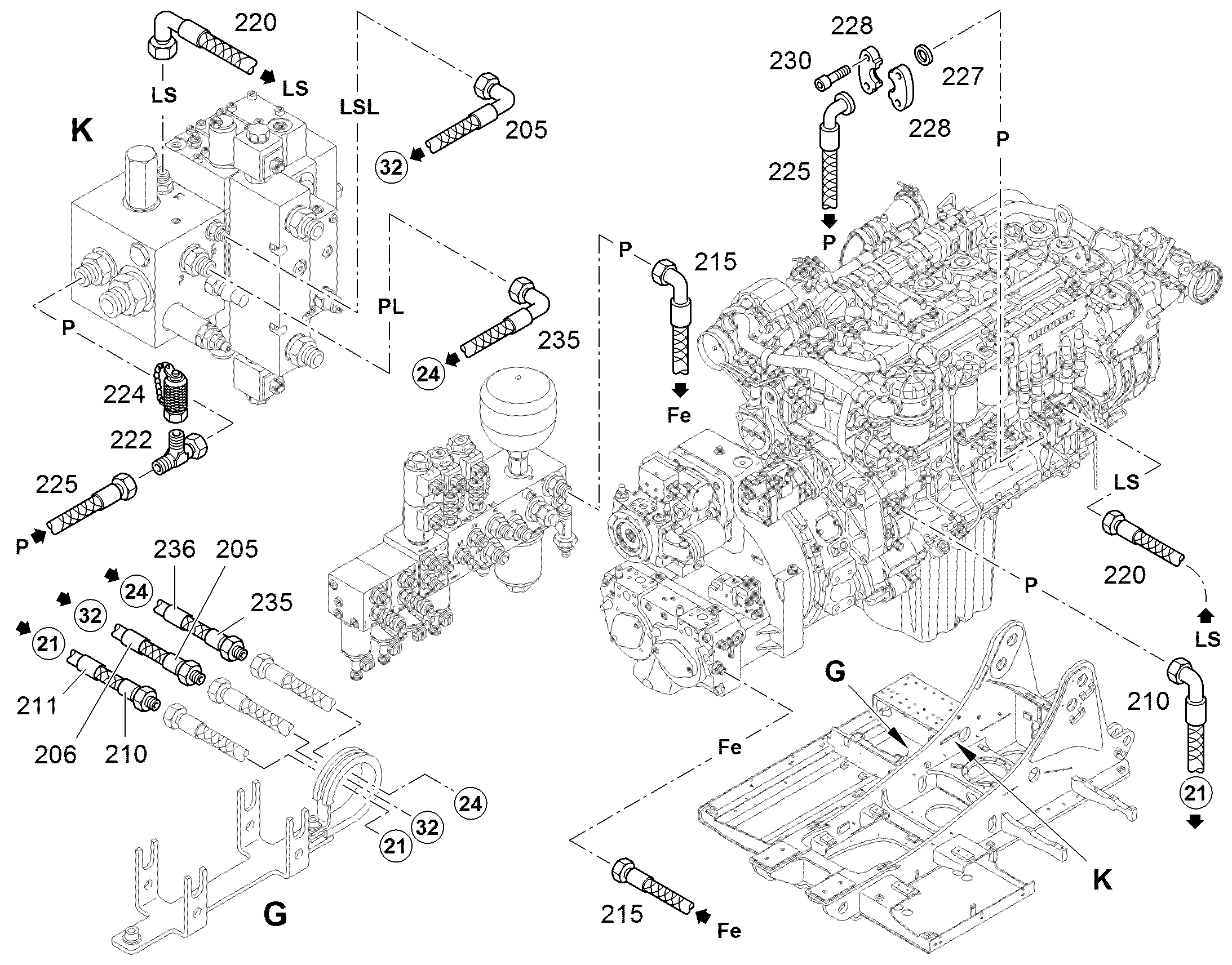 ШЛАНГ 6X1200 10300427 LIEBHERR