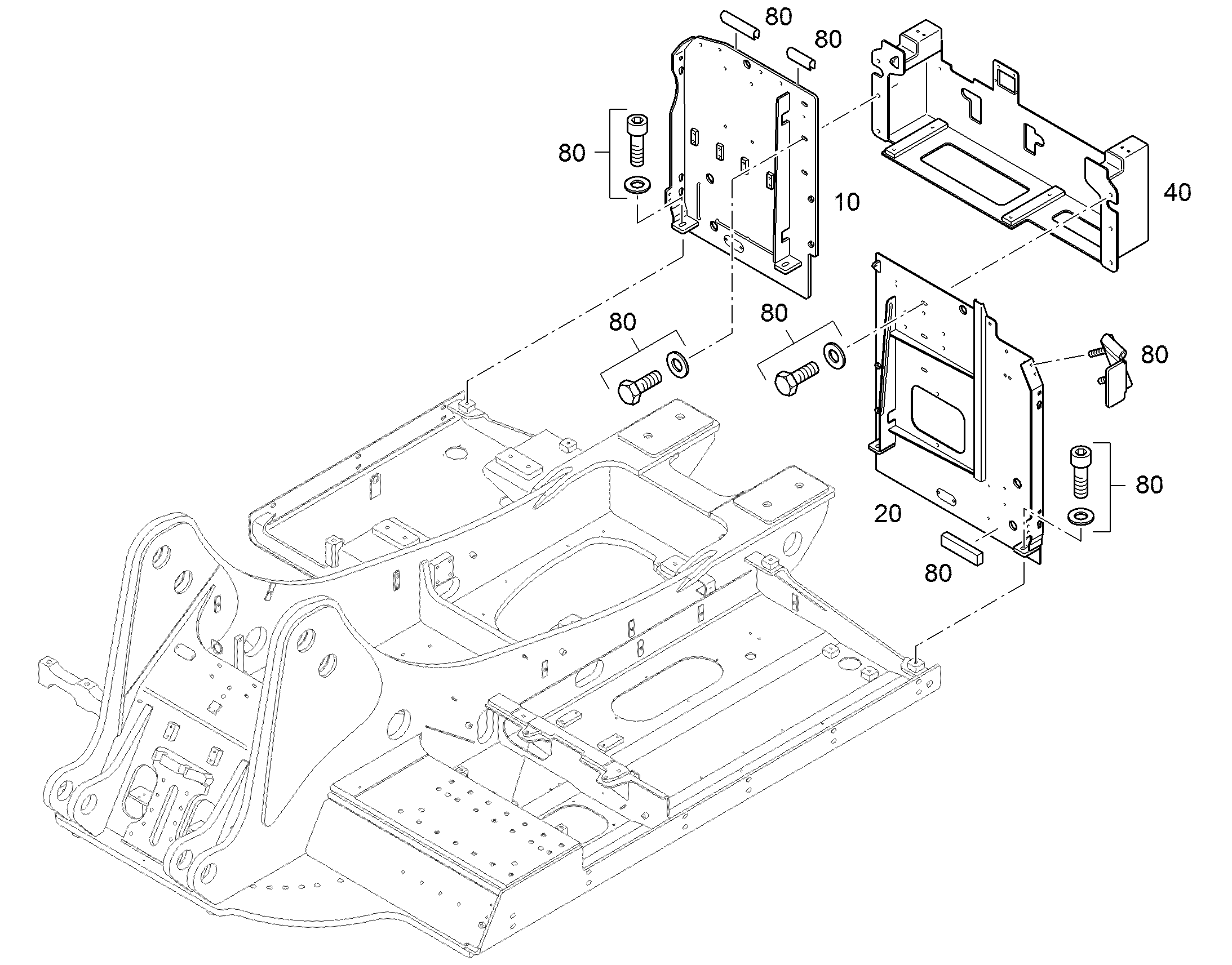 МОНТАЖНЫЕ ДЕТАЛИ ОБШИВКИ 94036707 LIEBHERR