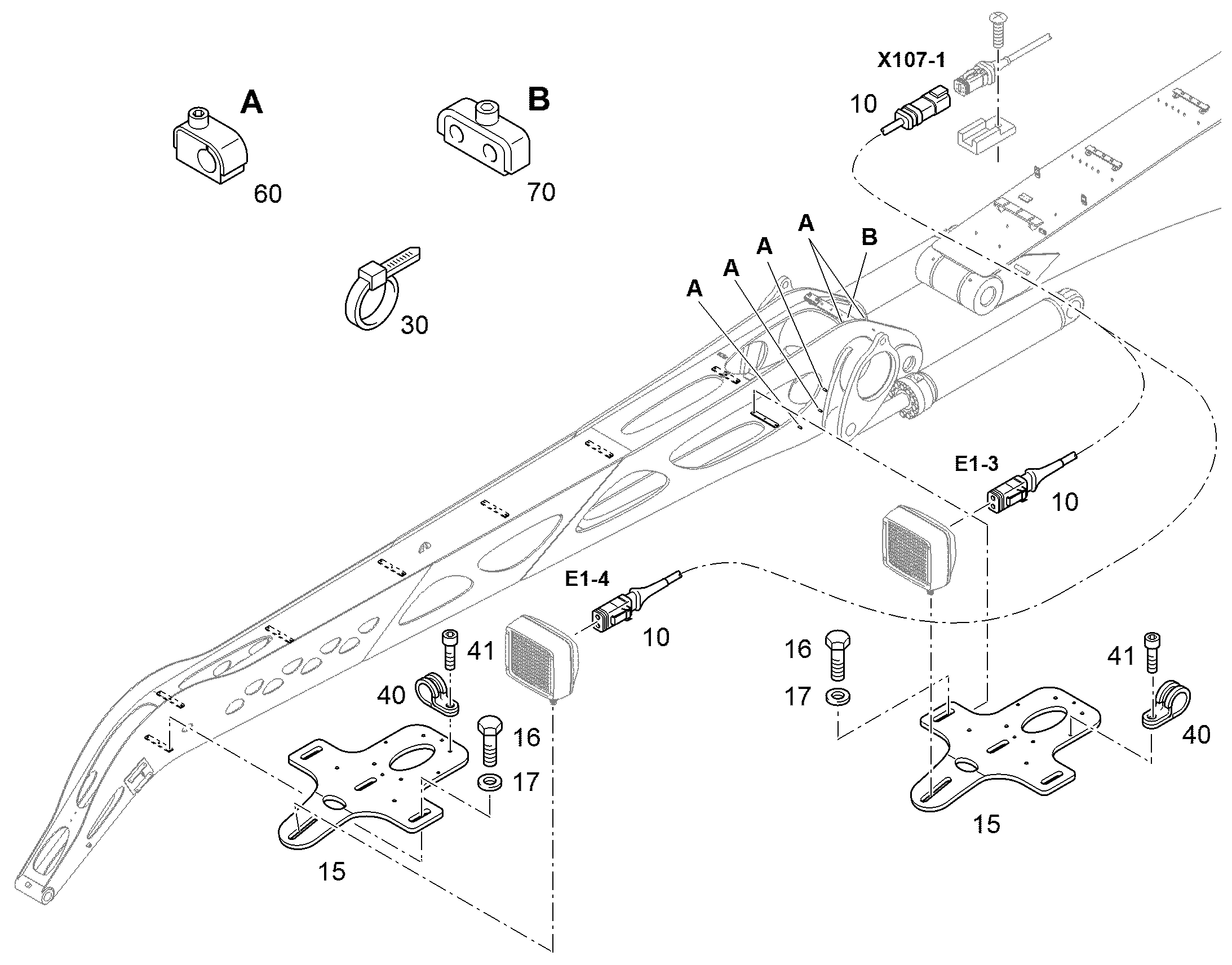 К-Т ПРОВОДОВ - ФАРЫ РАБ.ОСВЕЩ. ASW STIEL 94040193 LIEBHERR