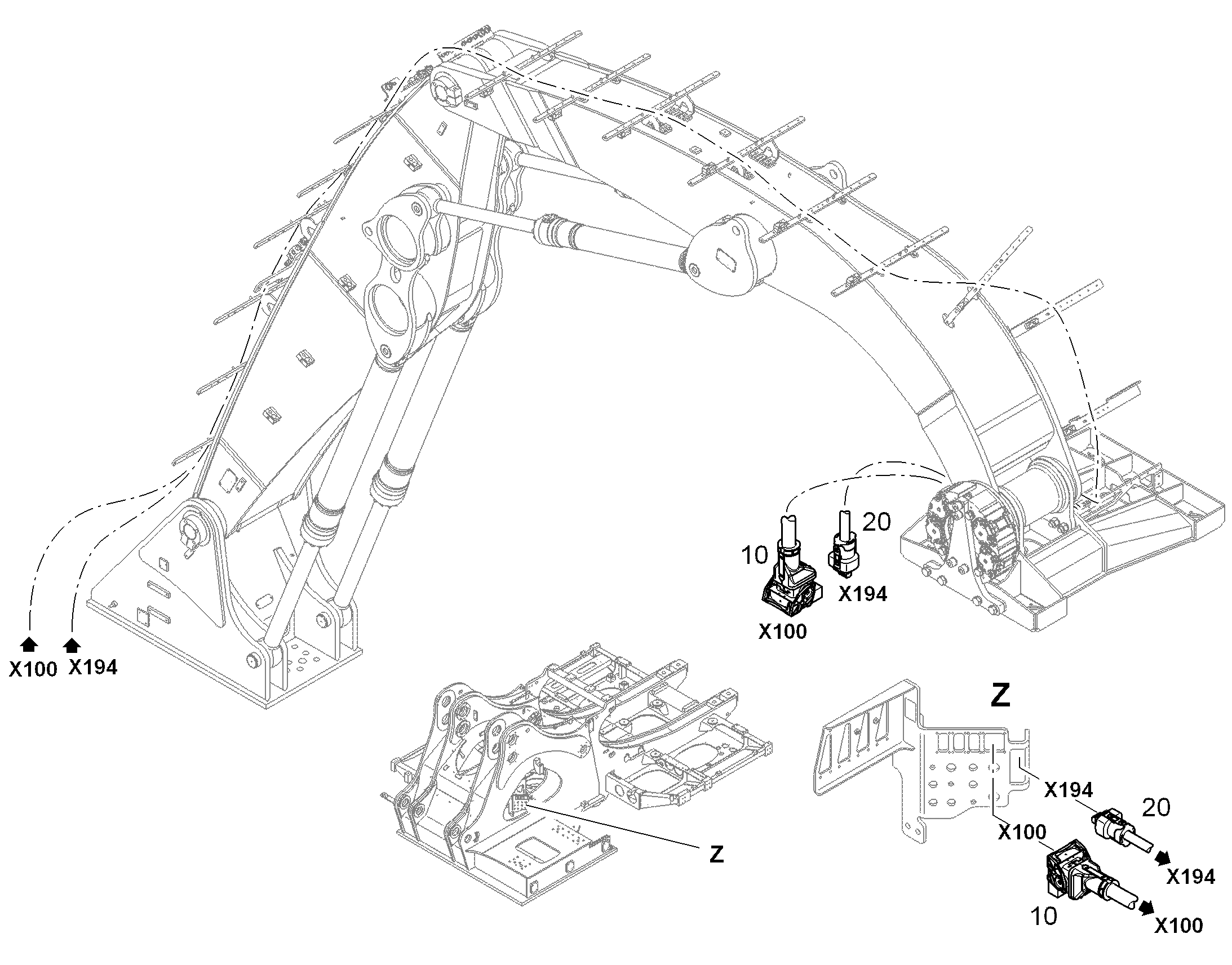 К-Т КАБ.ПОВ.ПЛАТФОРМА-КАБ.МАШ. 94001044 LIEBHERR