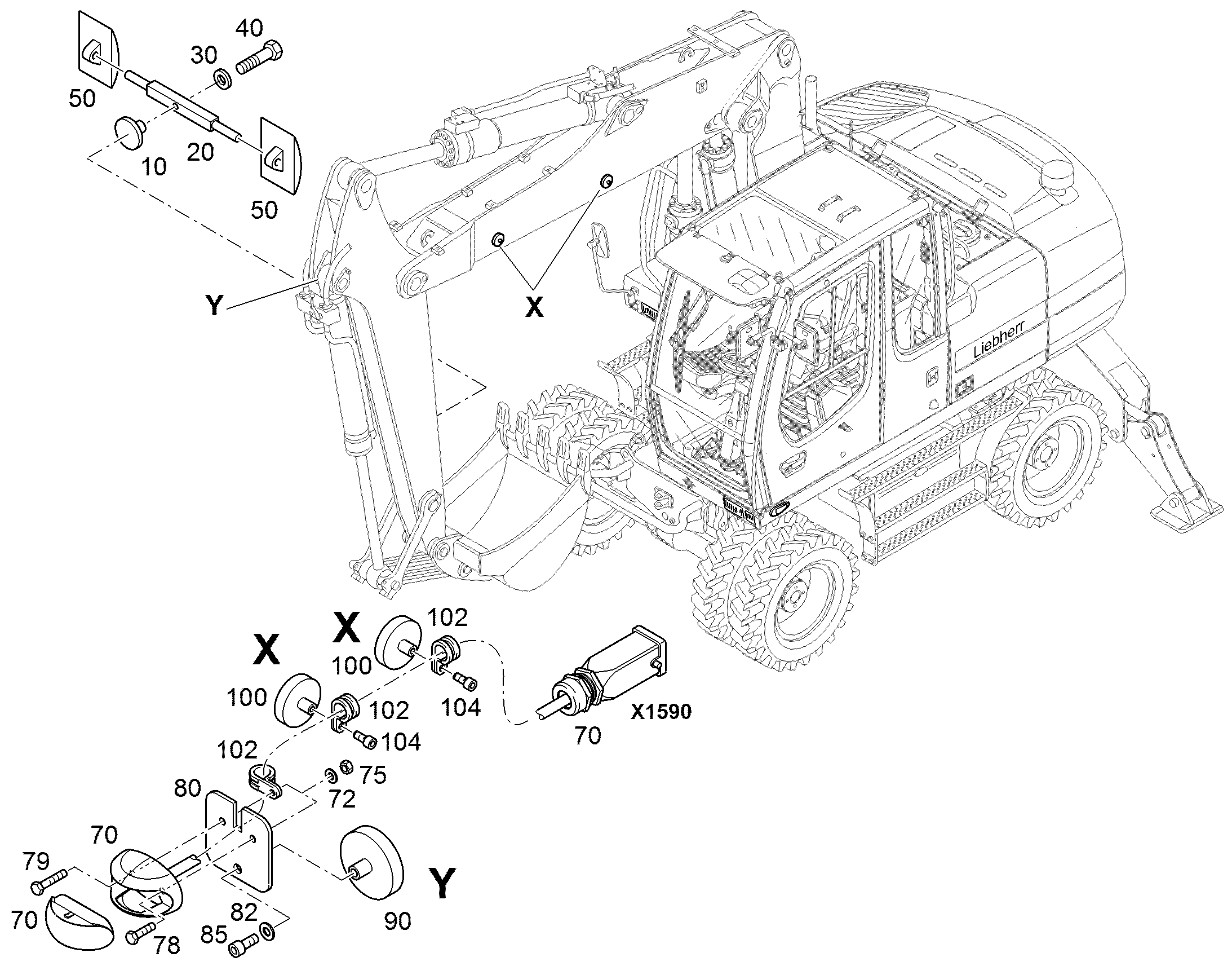 СКОБА ДЛЯ КРЕПЛЕНИЯ ТРУБЫ RSGU1 4X9 W1 553093608 LIEBHERR