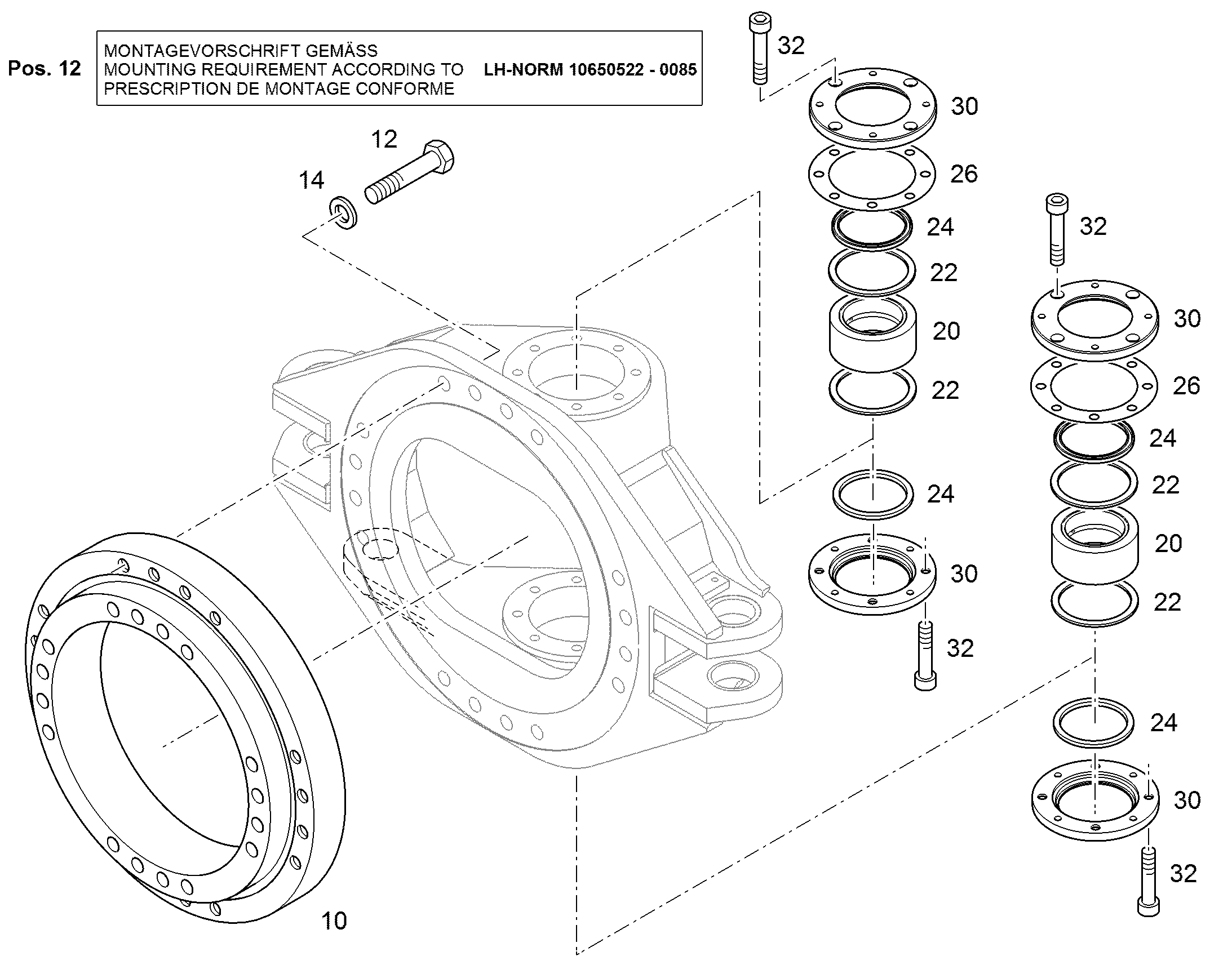 ПРОМЕЖУТОЧНОЕ КОЛЬЦО 110/130X5 94049274 LIEBHERR