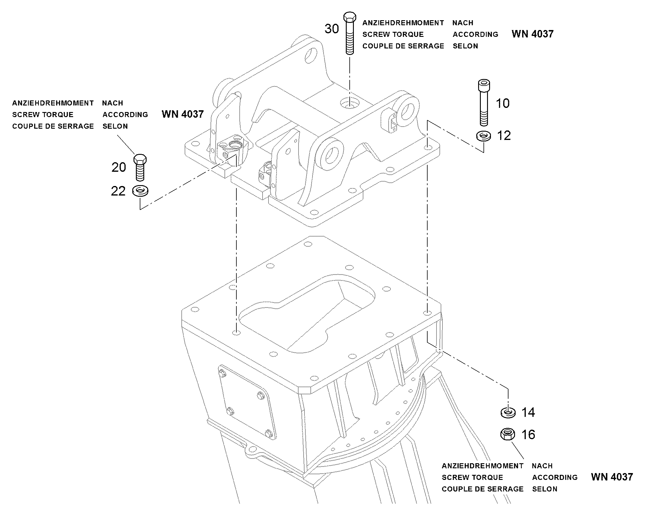 БОЛТ С ШЕСТИГРАННОЙ ГОЛОВКОЙ ISO 4017 M30X50 10.9 FLZN 10026134 LIEBHERR