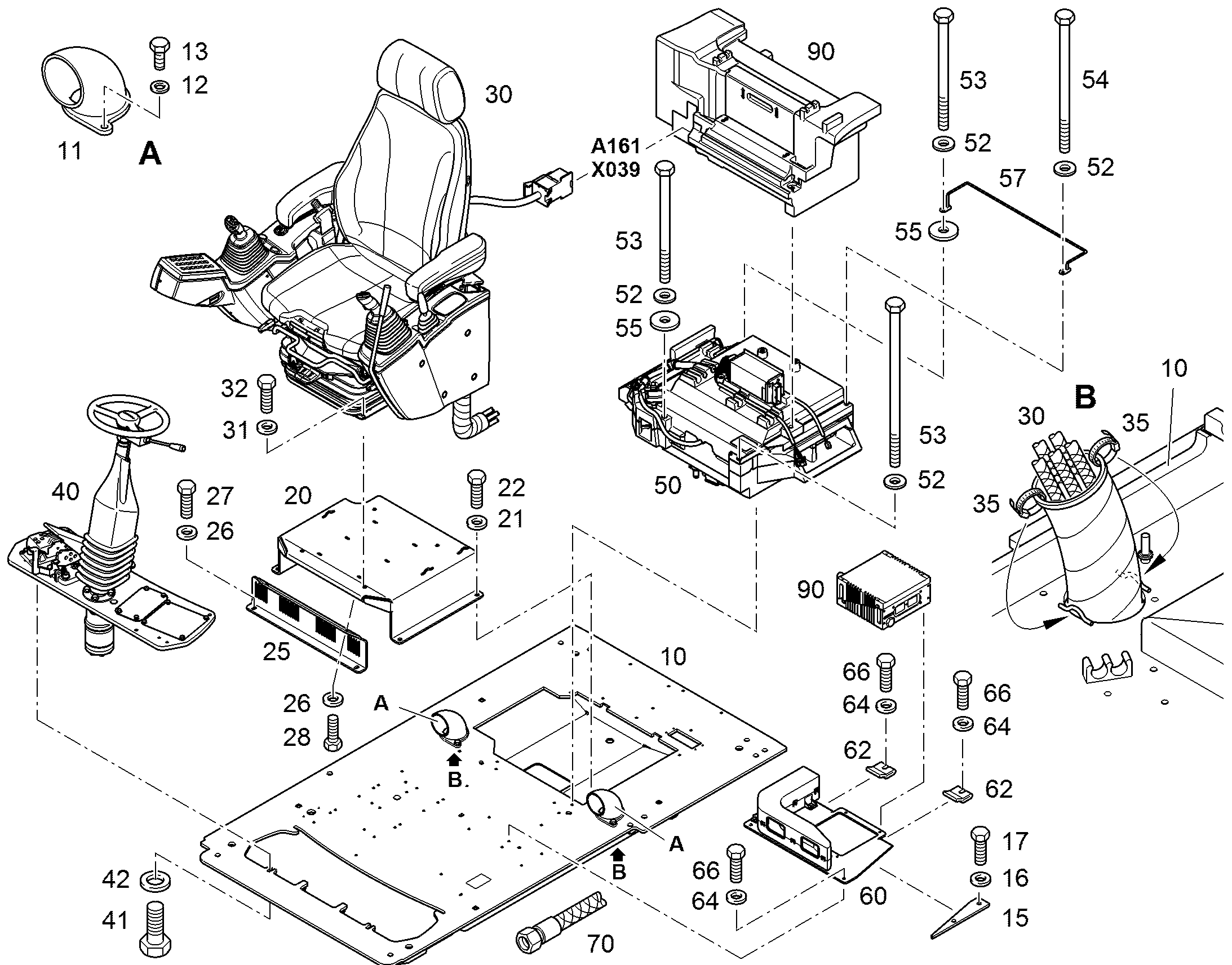 ПЛОЩАДКА ПЕДАЛИ, УСТАНОВКА 9638013 LIEBHERR