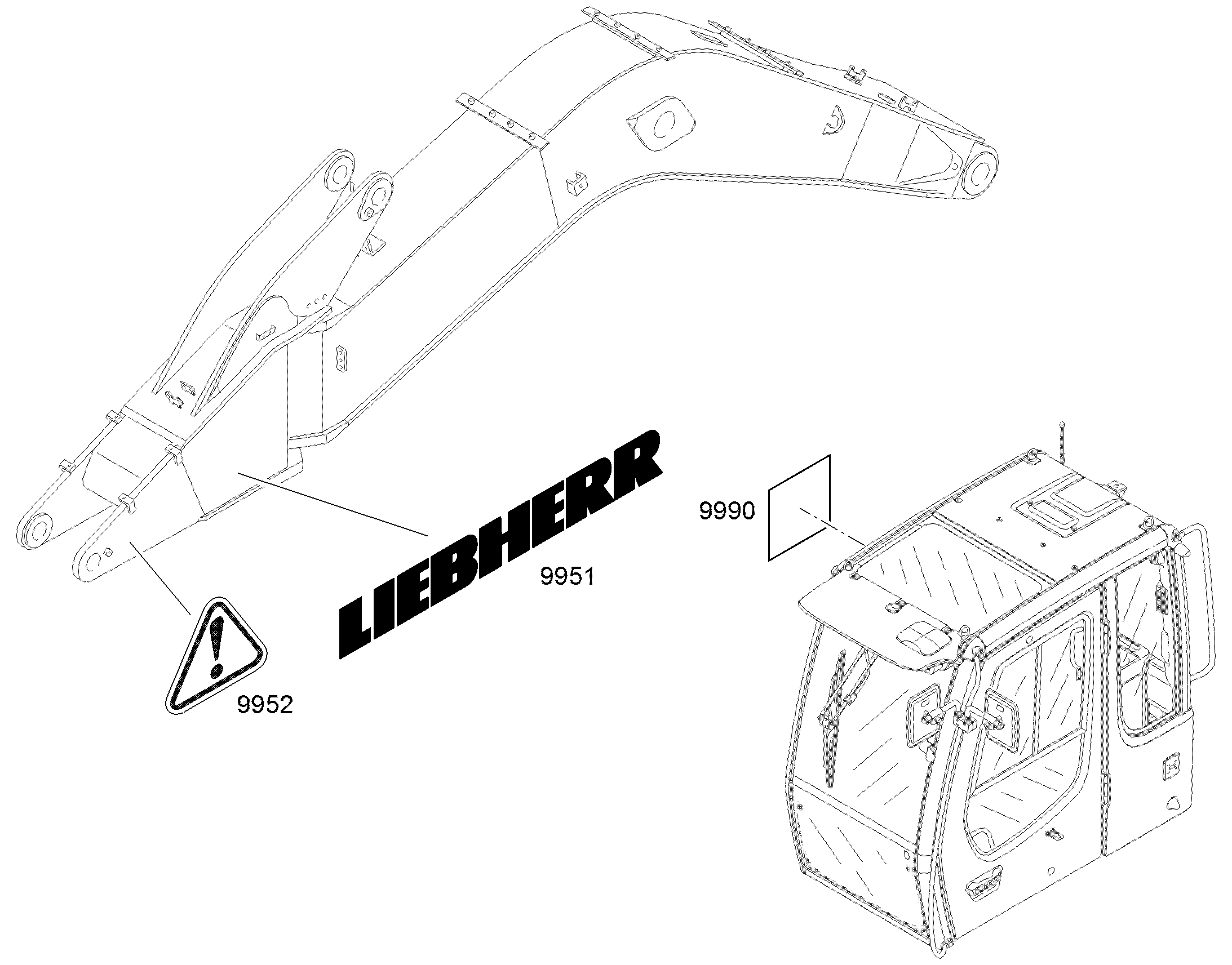ТАБЛИЧКА СИМВОЛОВ ОБСЛУЖИВАНИЯ 60mmX60mm 94053419 LIEBHERR