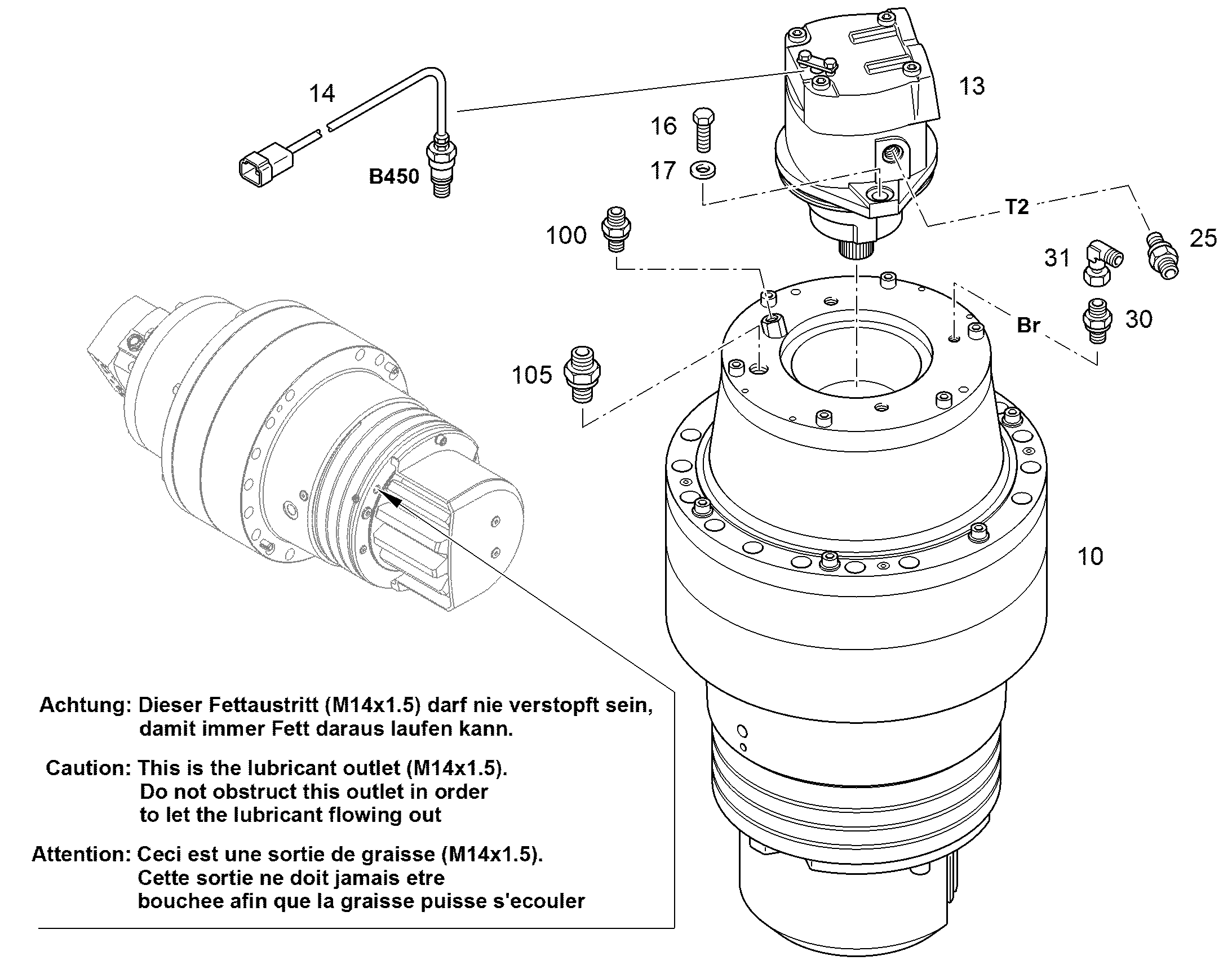 РЕДУКТОР ПОВОРОТНОЙ ПЛАТФОРМЫ SAT 450/275 12803126 LIEBHERR