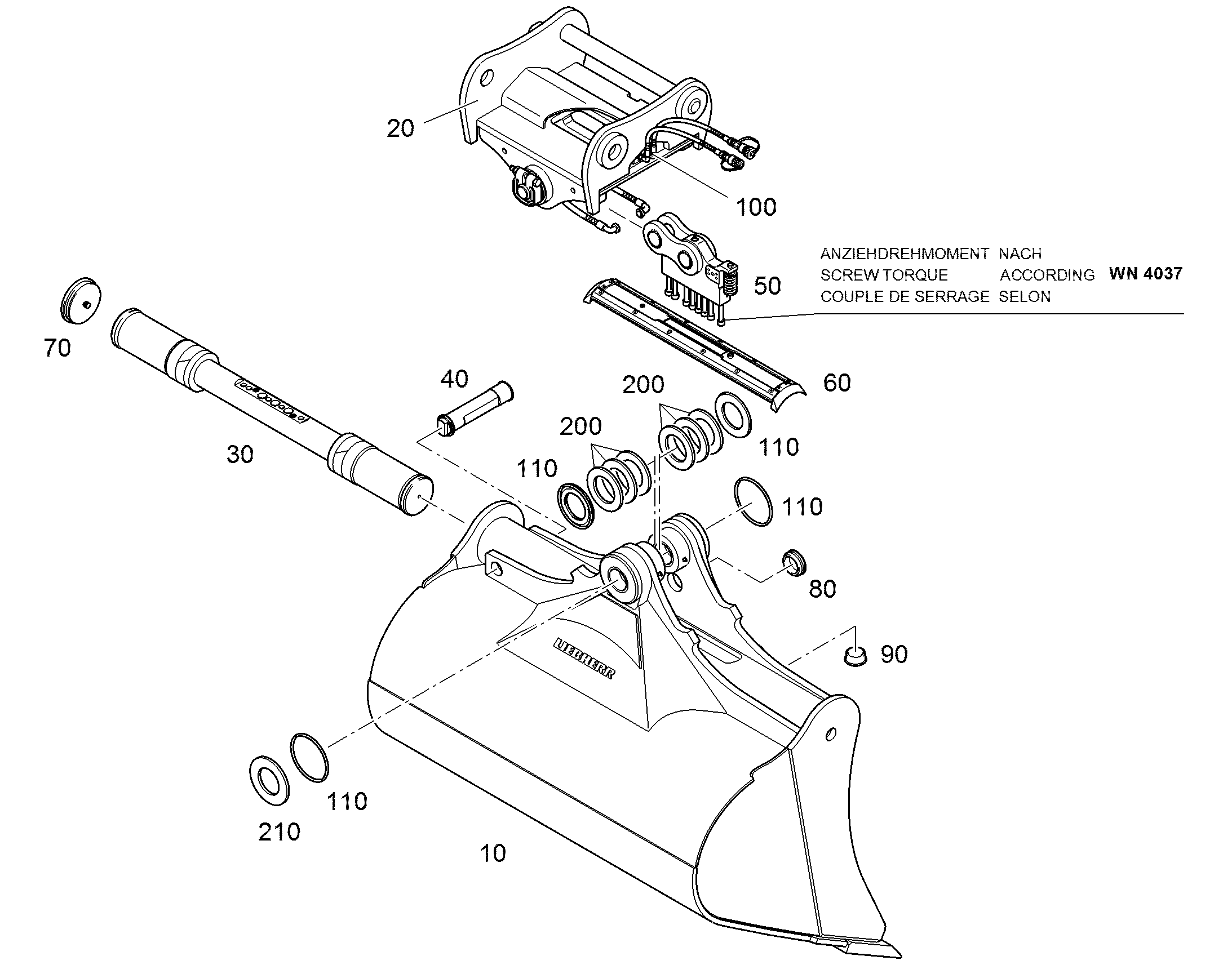 KОВШ ПОВОРОТНЫЙ 1600mm 1,15m³ 94057802 LIEBHERR