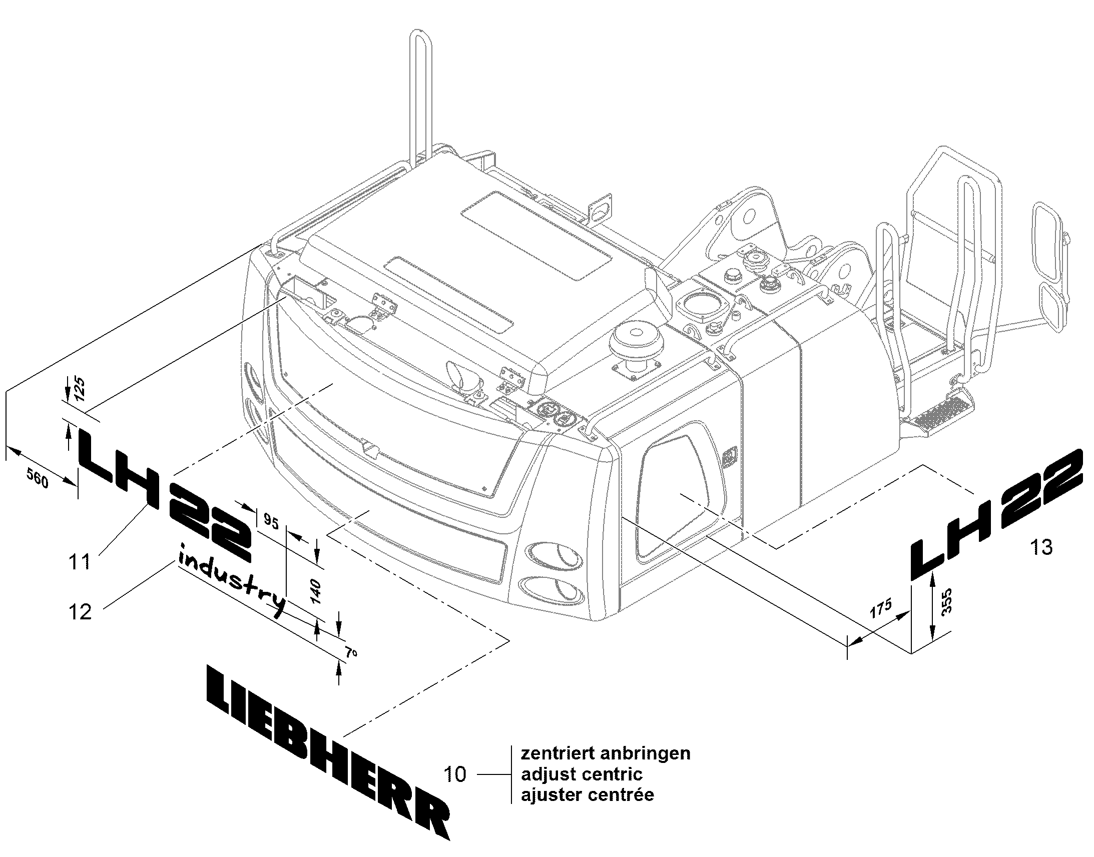 НАКЛЕЙКА LIEBHERR 1530mmX204mm 94053252 LIEBHERR