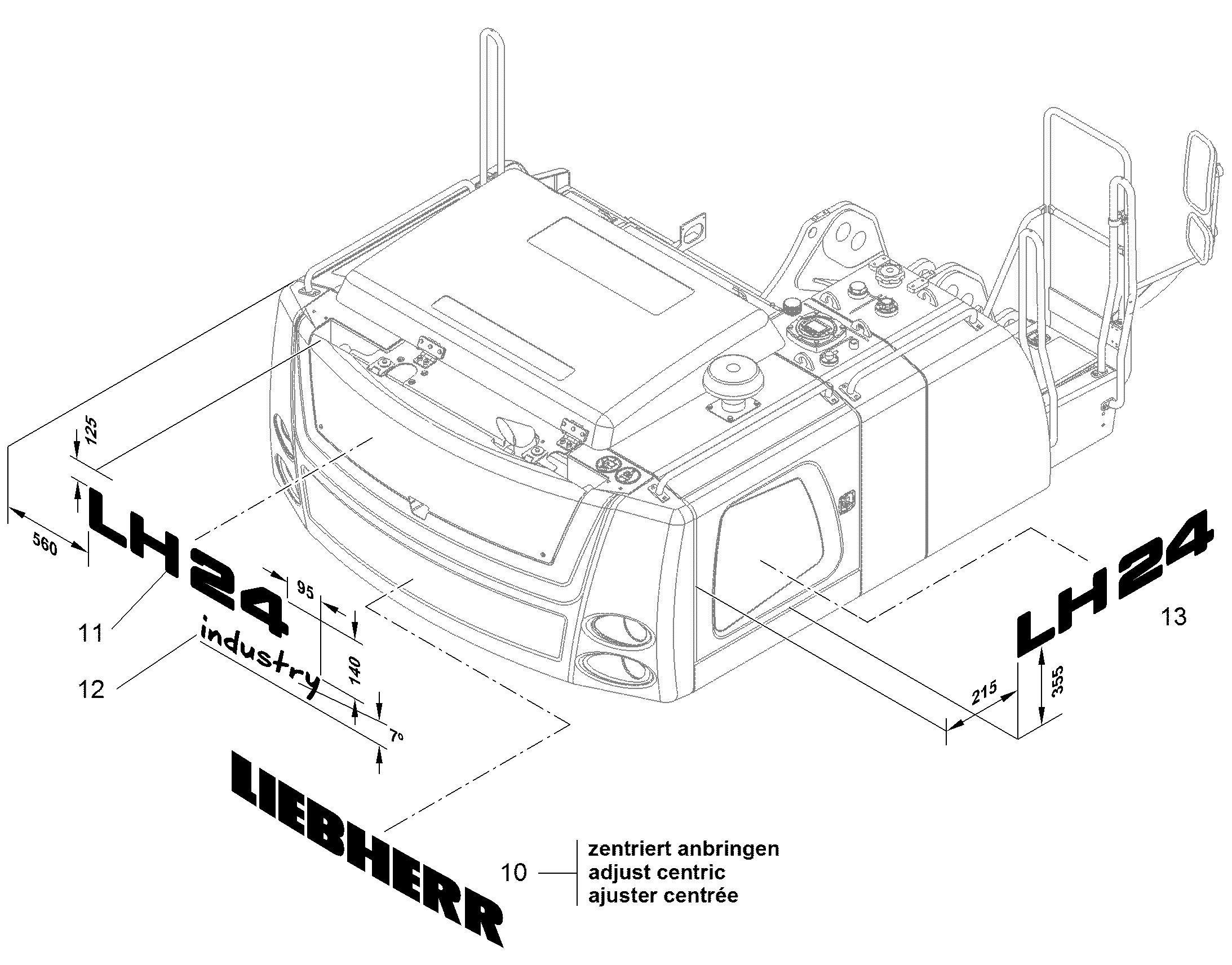 НАКЛЕЙКА LH 24 493,6mmX90mm 94053457 LIEBHERR
