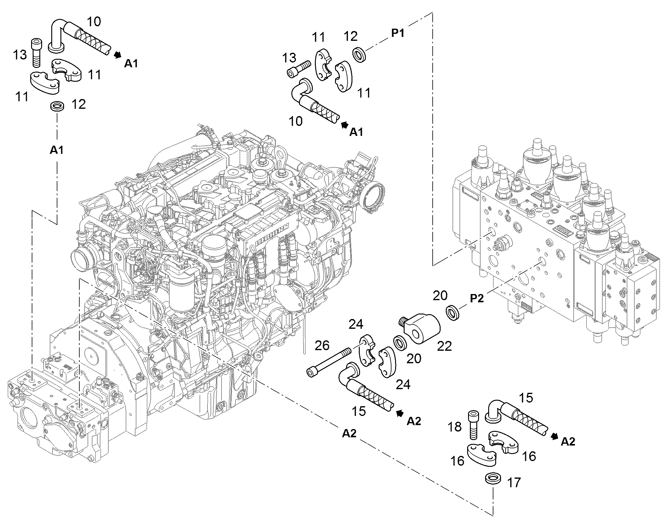 ШЛАНГ 25X1150 10342298 LIEBHERR