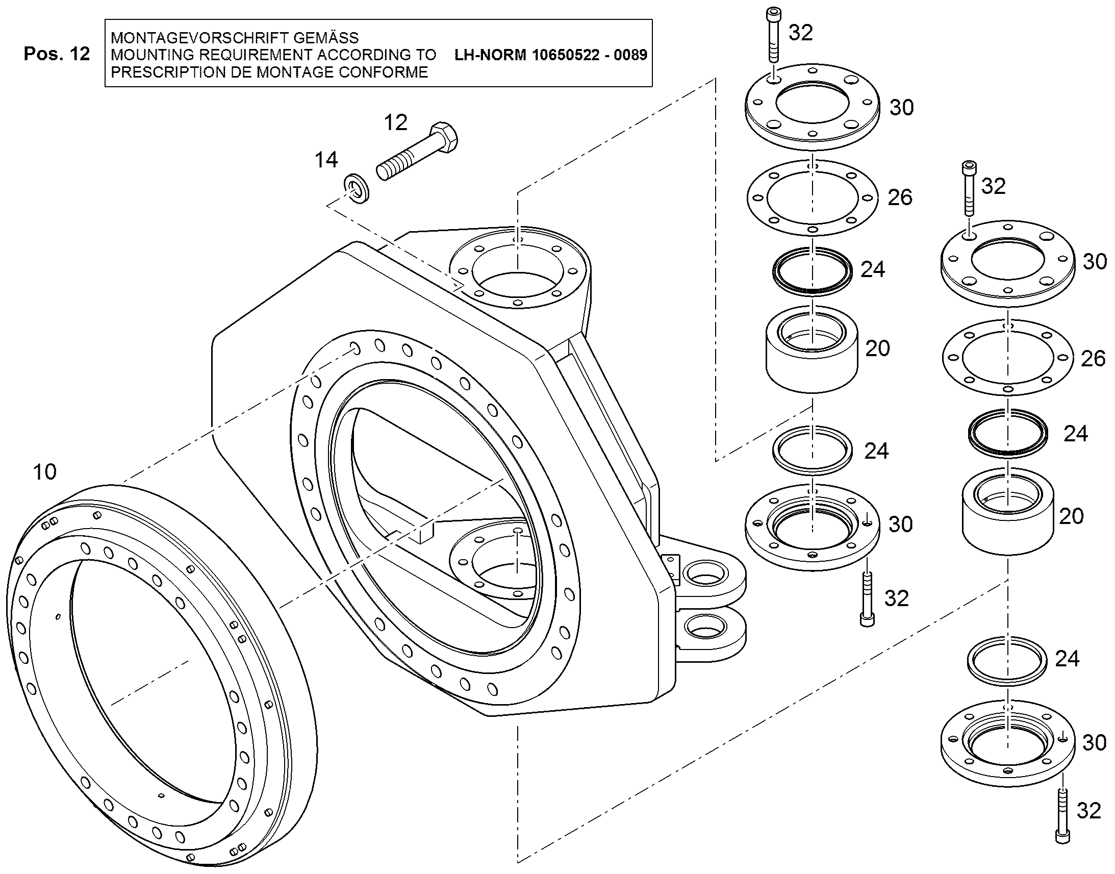 СОЕД.СФЕРИЧЕСКОЕ ПОВОРОТНОЕ 90013626 LIEBHERR