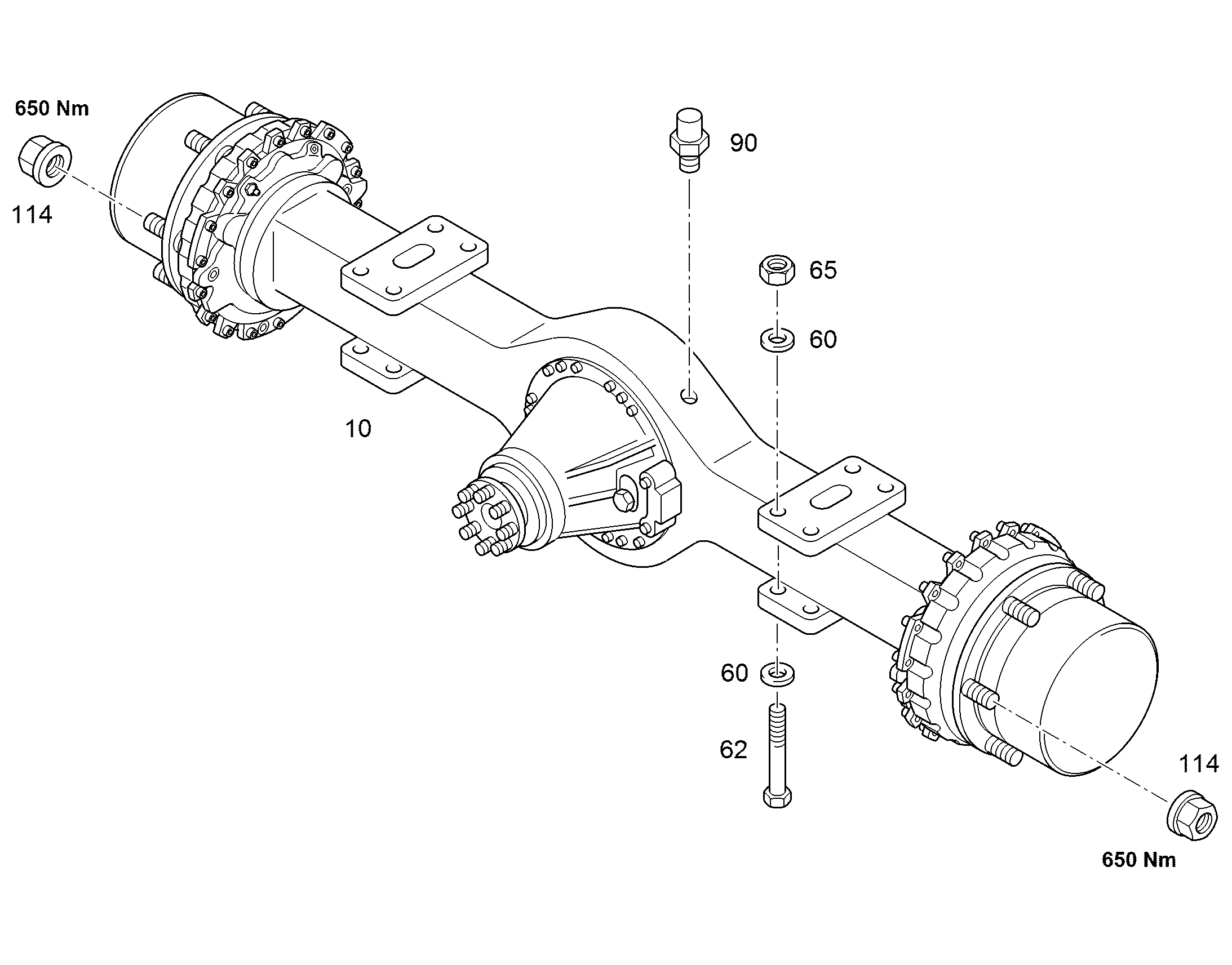 БОЛТ С ШЕСТИГРАННОЙ ГОЛОВКОЙ ISO 4014 M24X300 10.9 FLZN 10409555 LIEBHERR