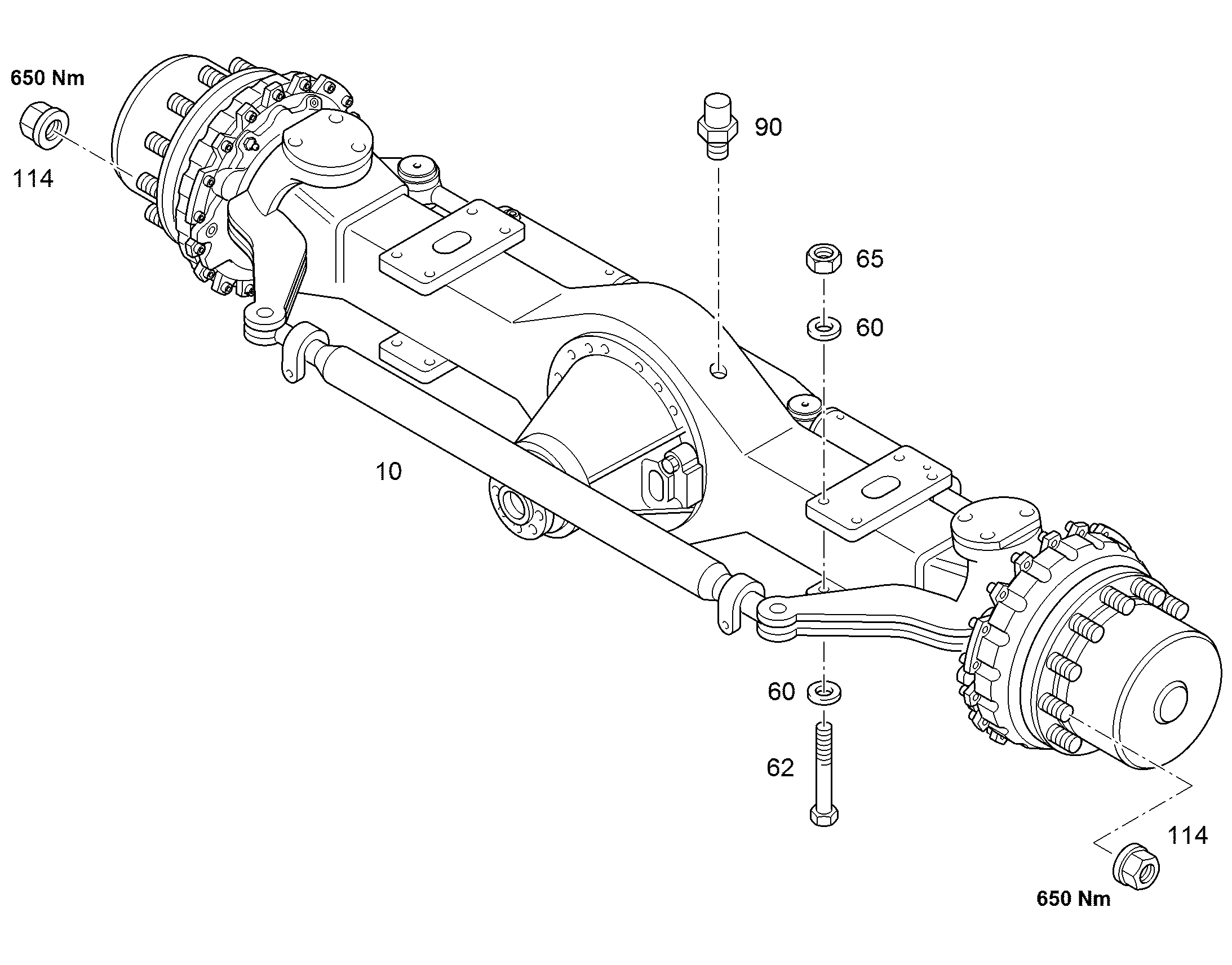 БОЛТ С ШЕСТИГРАННОЙ ГОЛОВКОЙ ISO 4014 M24X340 10.9 FLZN 11001257 LIEBHERR