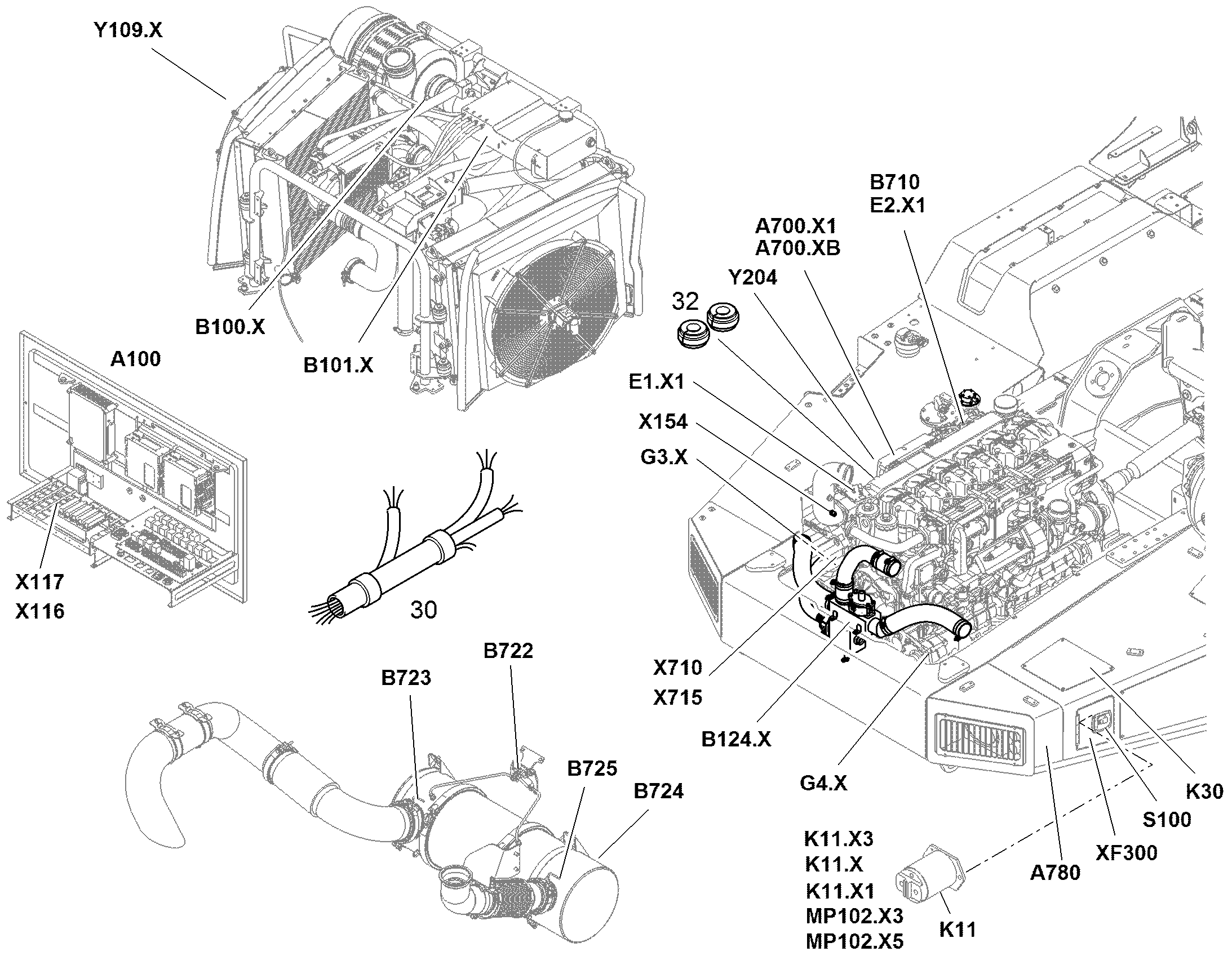 КОМПЛЕКТ КАБЕЛЕЙ ДВИГАТЕЛЯ 94043348 LIEBHERR