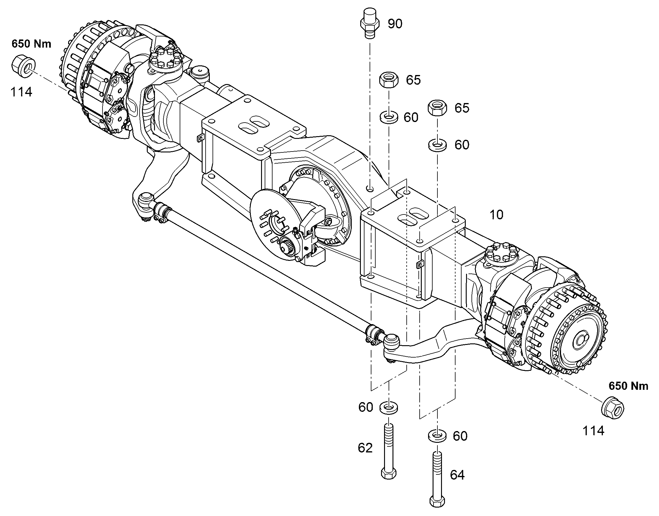 БОЛТ С ШЕСТИГРАННОЙ ГОЛОВКОЙ ISO 4014 M30X520 10.9 FLZN 10001669 LIEBHERR