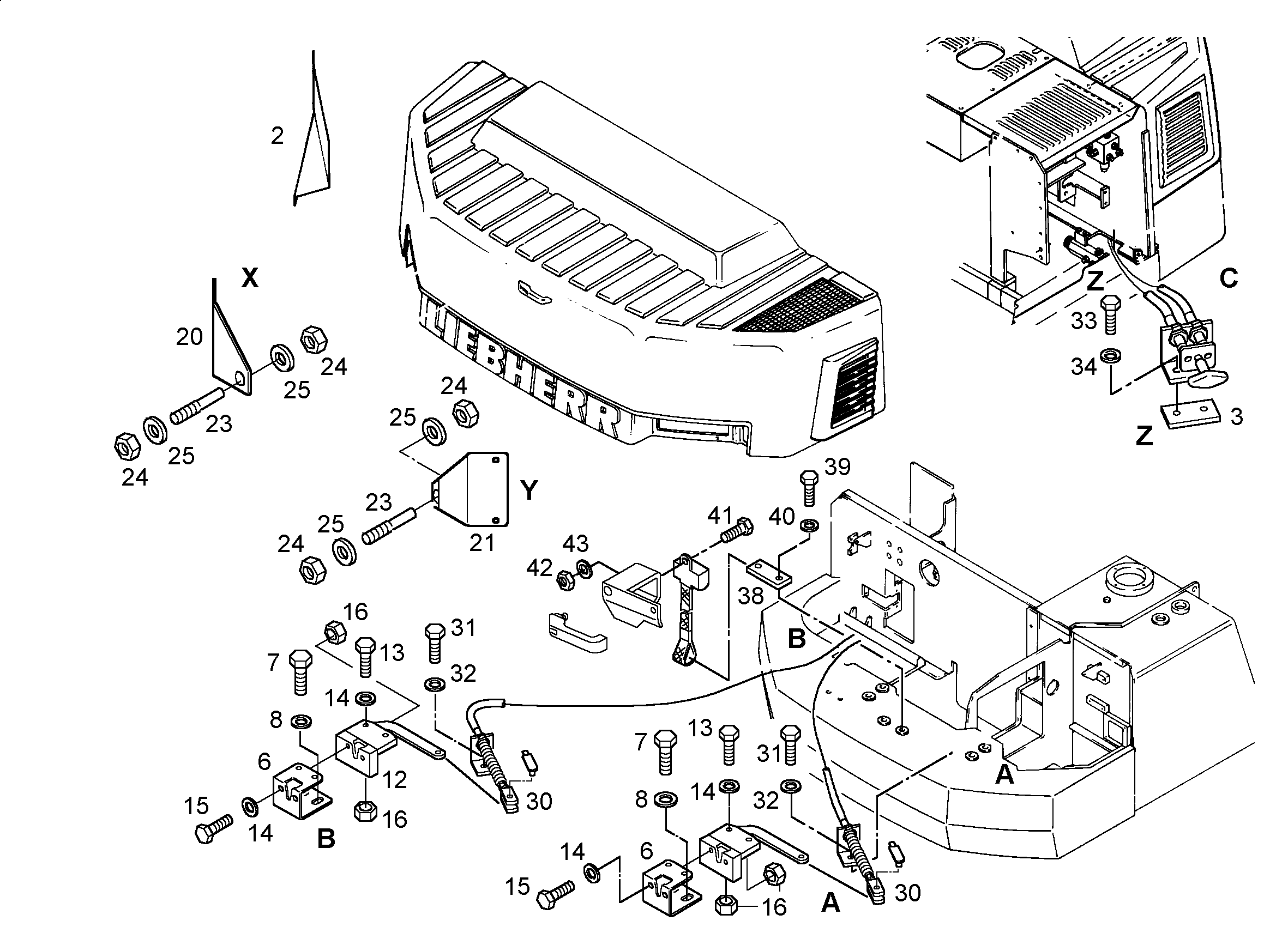 РАЗМЫКАНИЕ КРЫШКИ 7022194 LIEBHERR