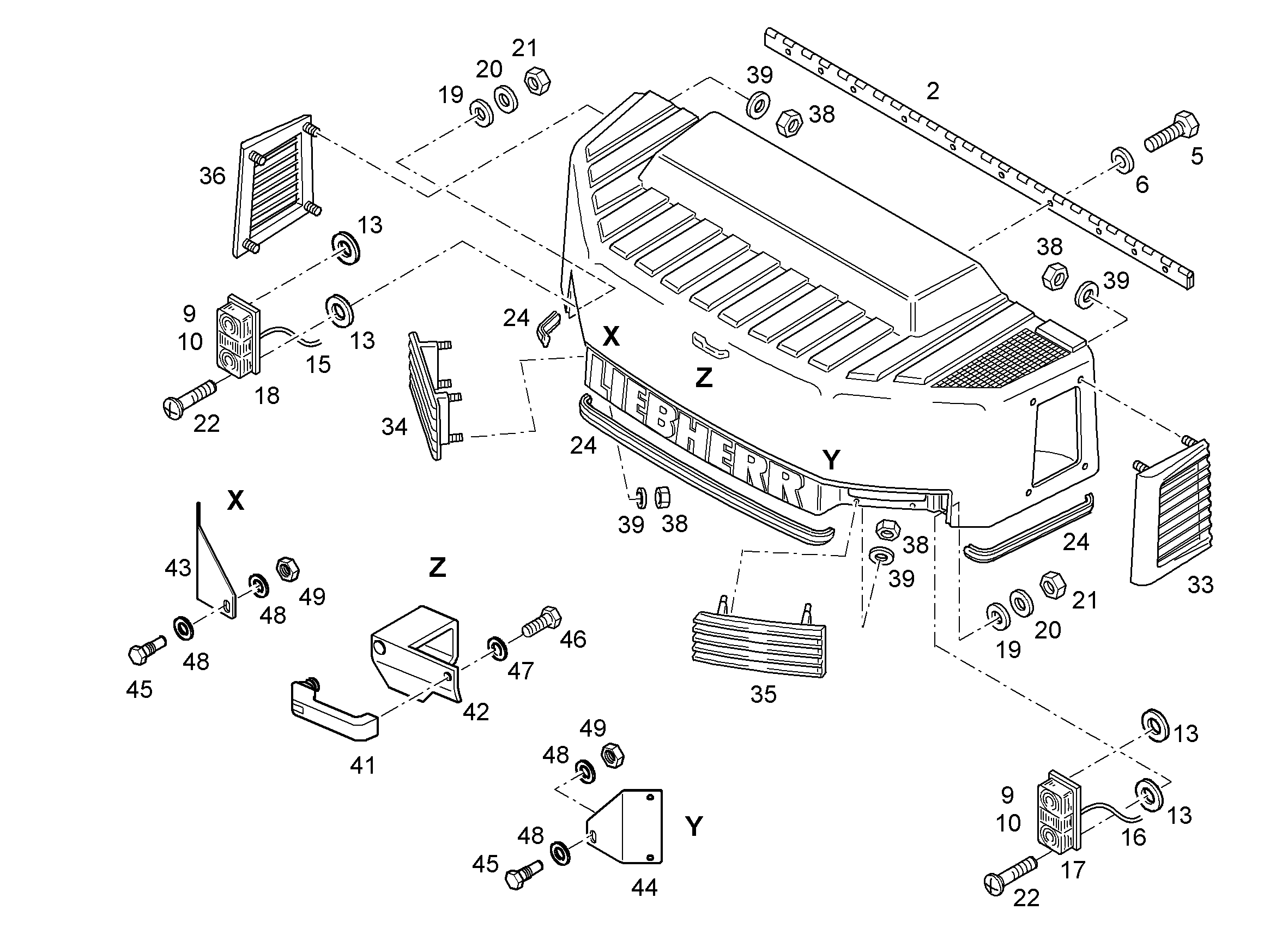 ПЕТЛЯ ШАРНИРНАЯ 50X50X2000X3 7360128 LIEBHERR