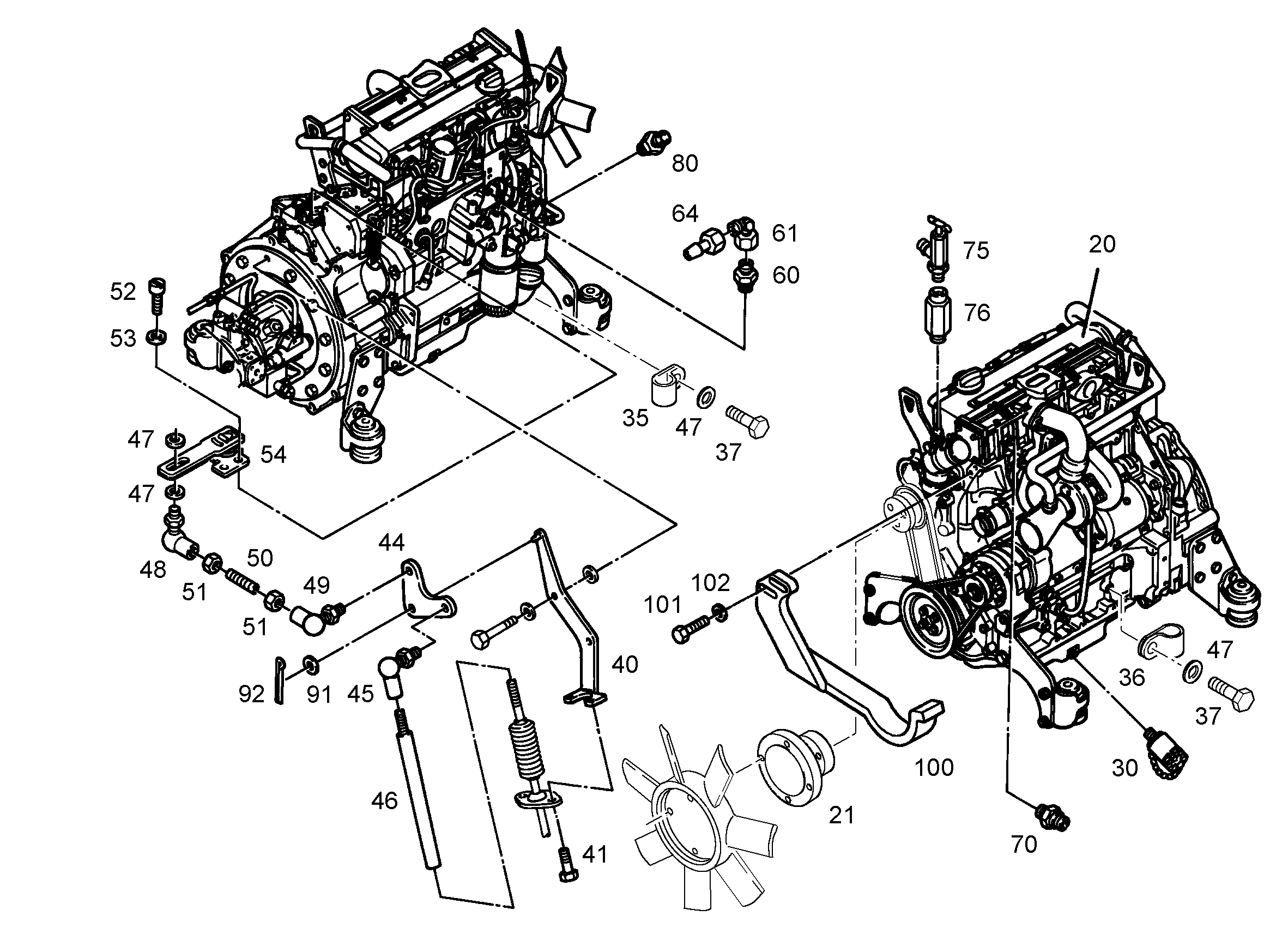 ДВИГАТЕЛЬ ДИЗЕЛЬНЫЙ BF4M1012E 66 kW 5009104 LIEBHERR