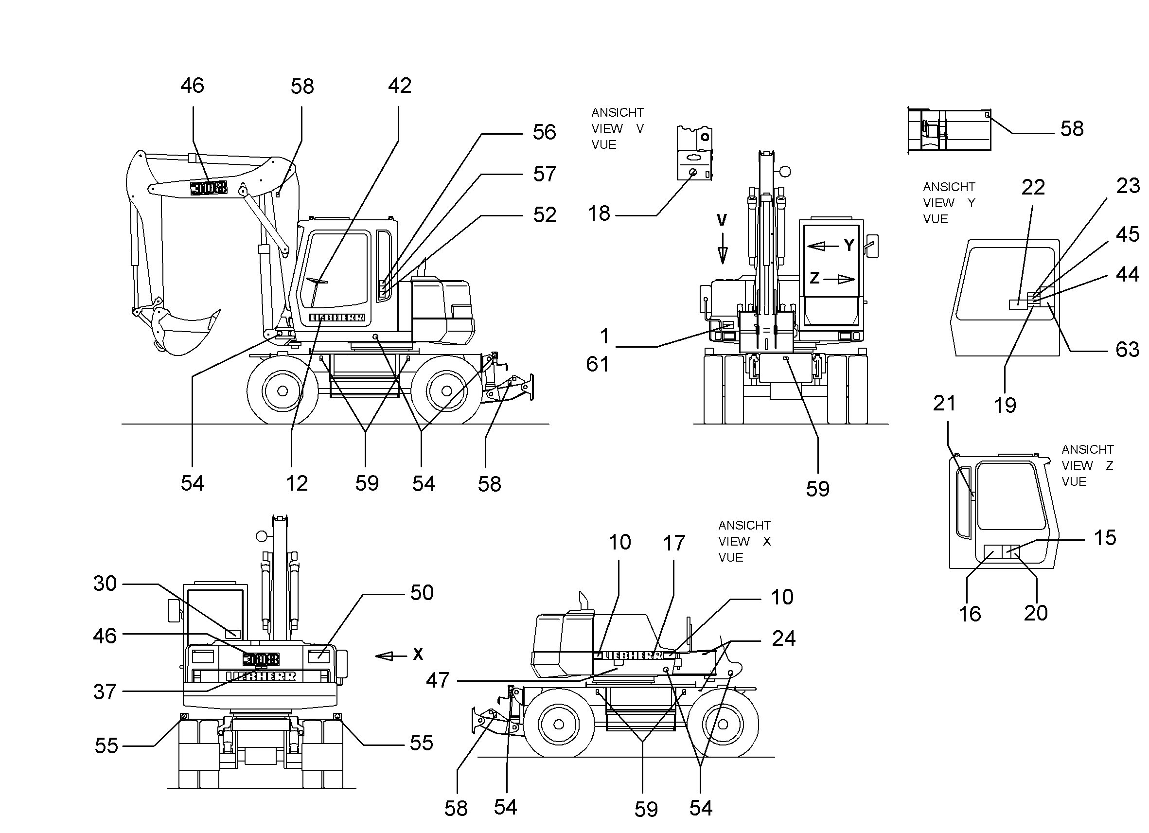 ТАБЛИЧКА GETRIEBESCHALTUNG 120mmX70mm 9308772 LIEBHERR