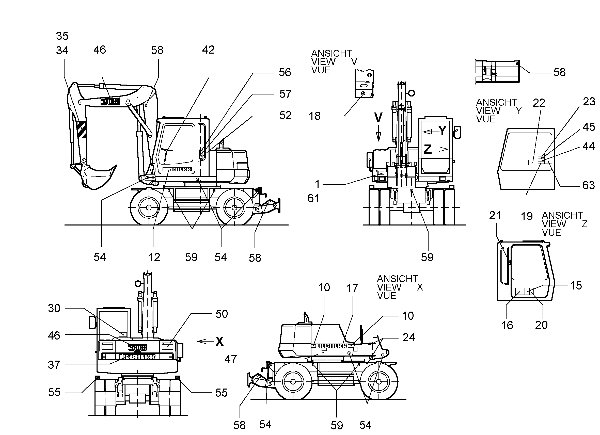 ТАБЛИЧКА GETRIEBESCHALTUNG 120mmX70mm 9308769 LIEBHERR