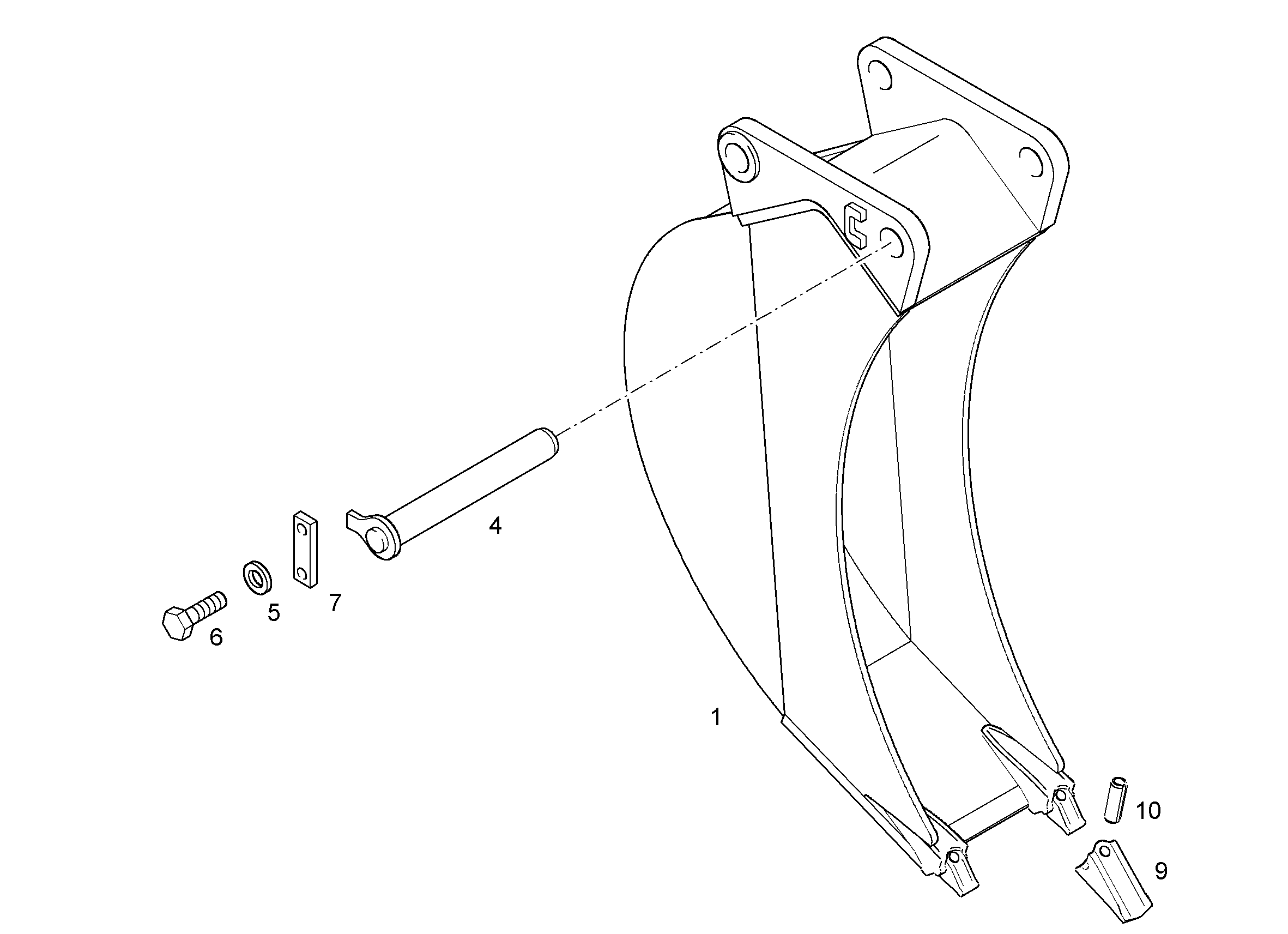 ЛОПАТА ОБРАТНАЯ 300mm 0,22m³ 9906105 LIEBHERR