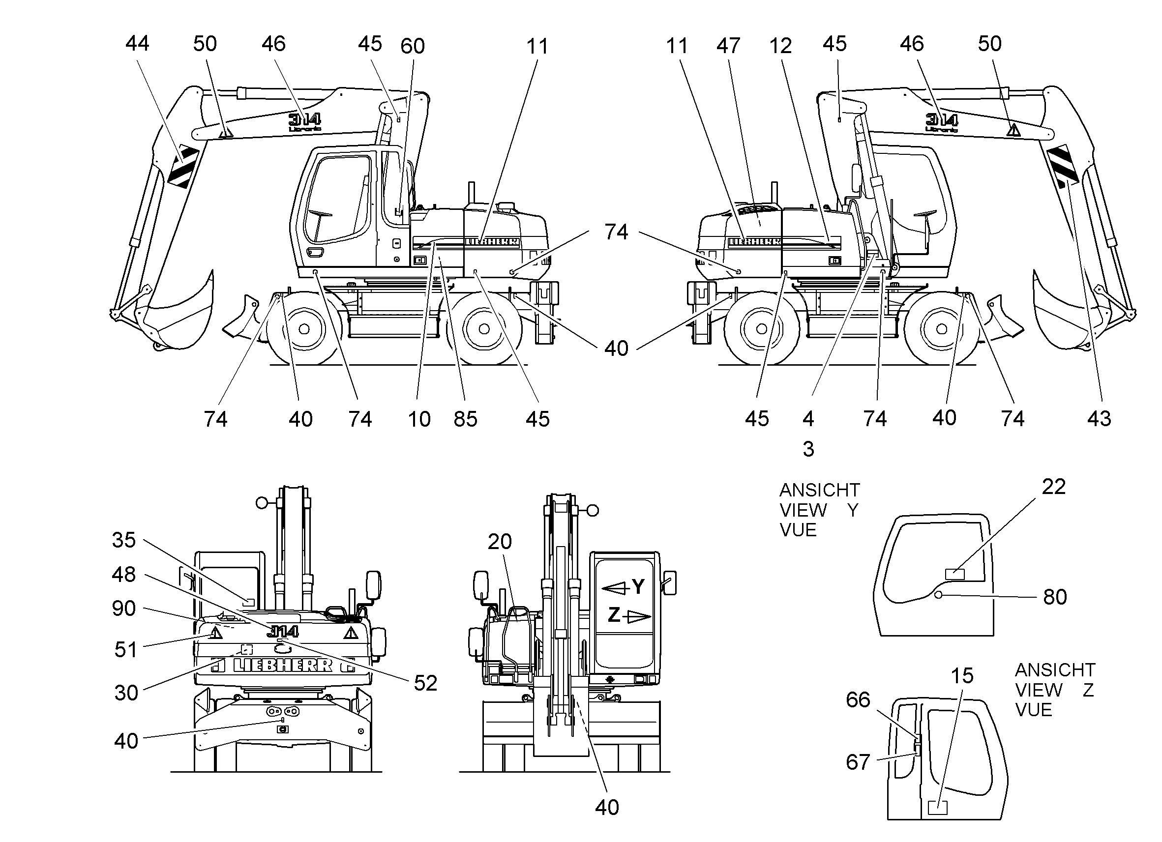 ПЕРЕКЛЮЧЕНИЕ ВВЕРХ+ВСТОРОНУ 9610589 LIEBHERR
