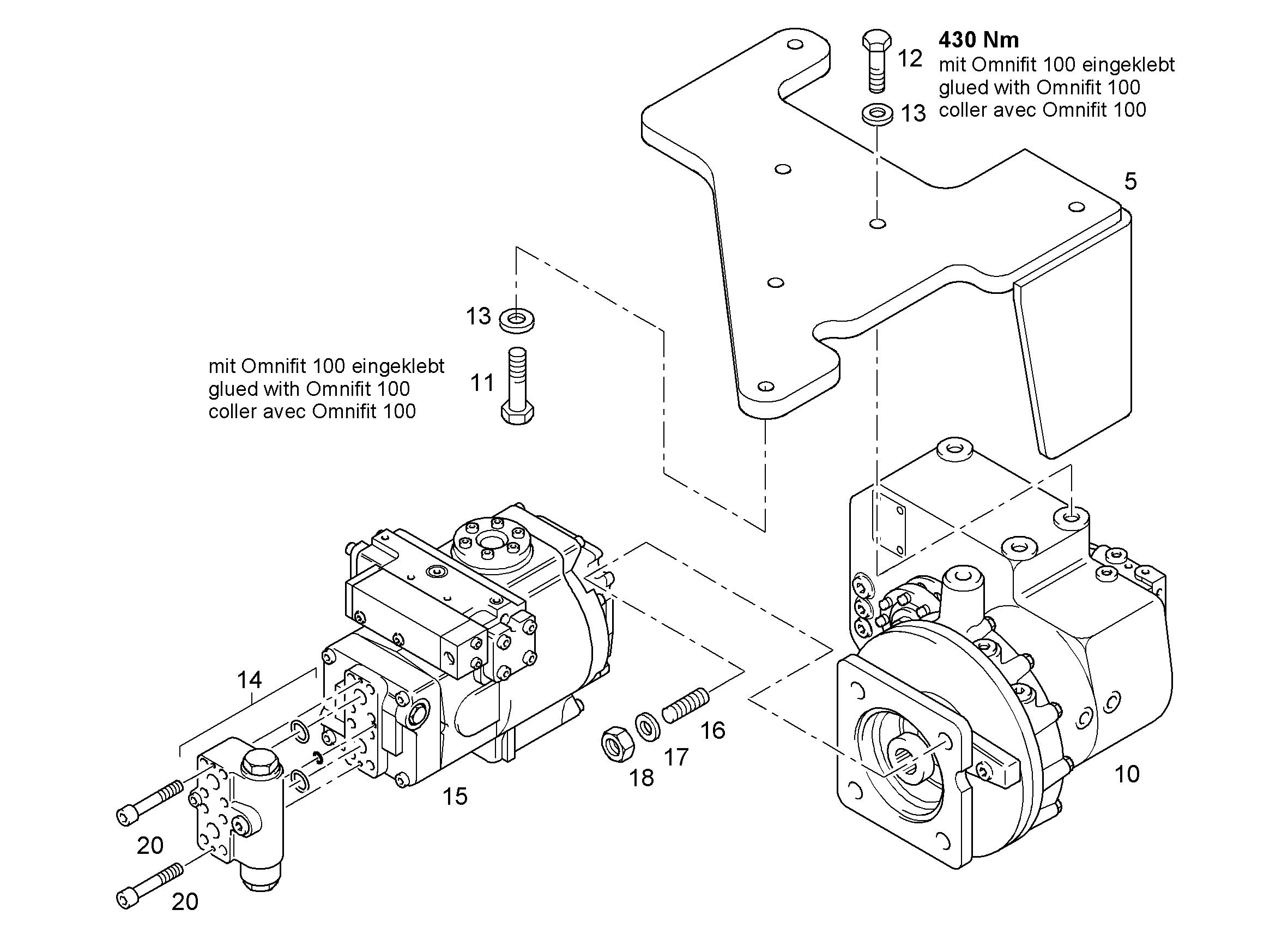 РЕГУЛИРУЕМЫЙ ГИДРОМОТОР LMV 100cm³/U 9884024 LIEBHERR