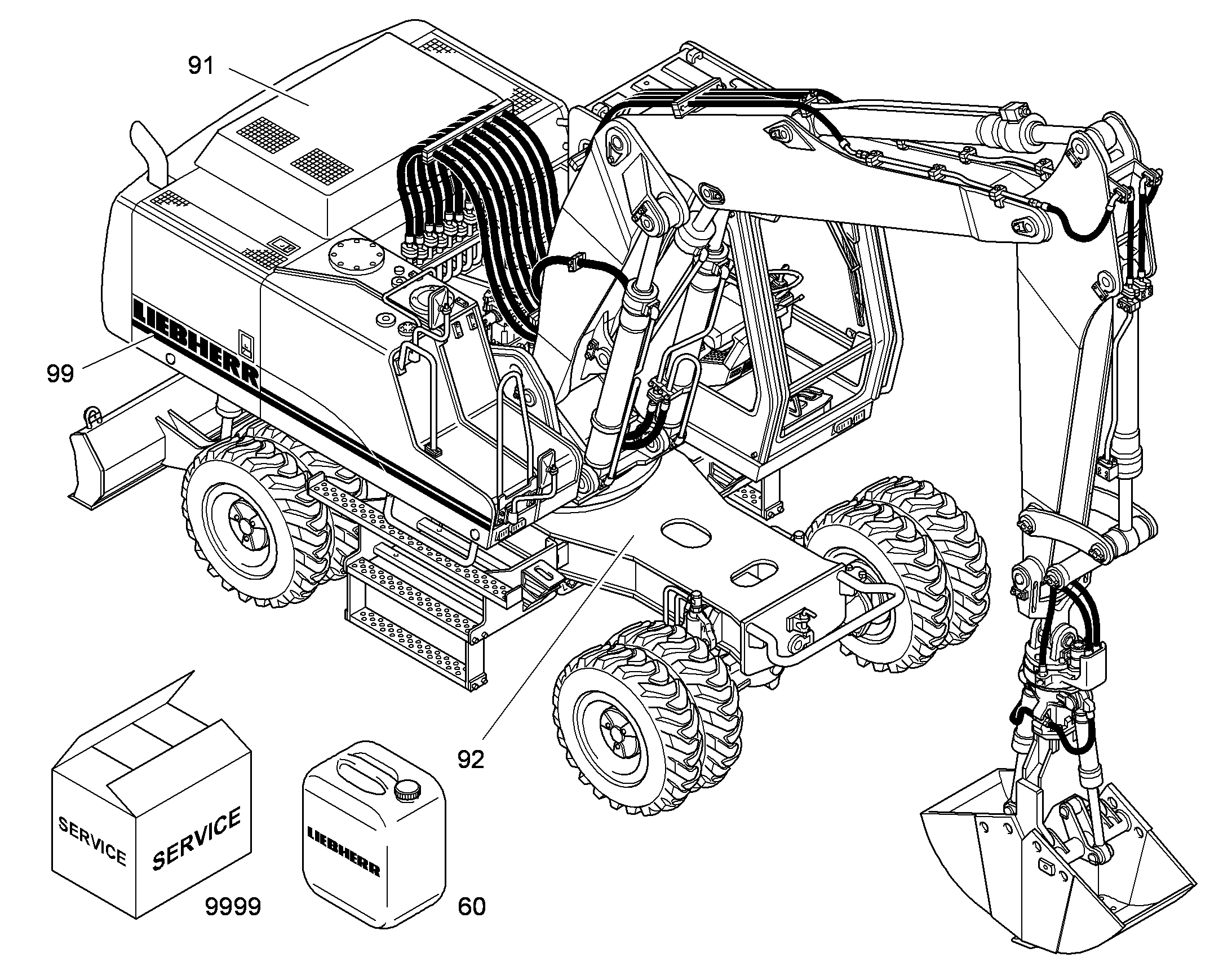 ШАССИ СО ЩИТОМ 9909975 LIEBHERR