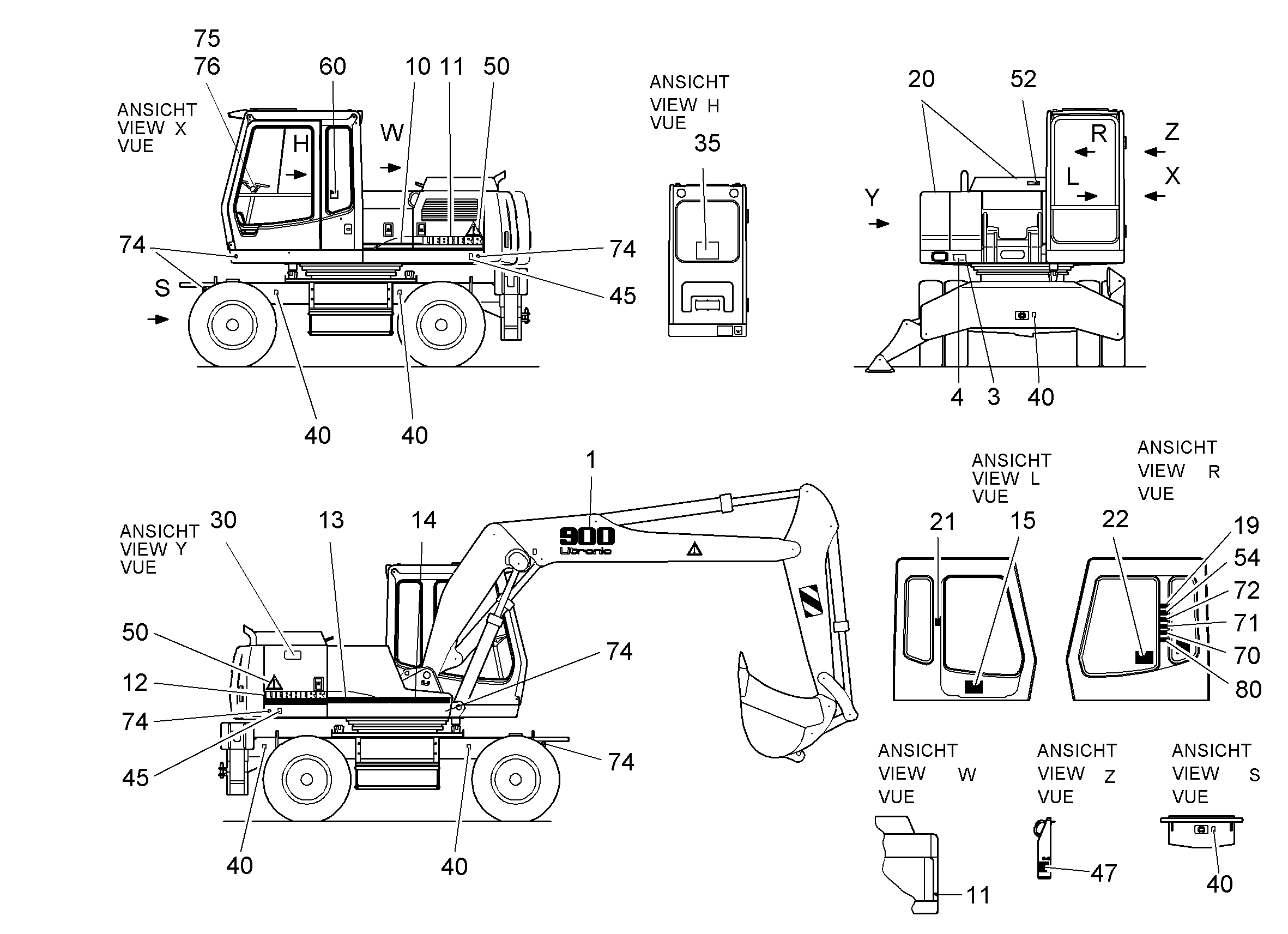 НАКЛЕЙКА 900mmX140mm 9910883 LIEBHERR