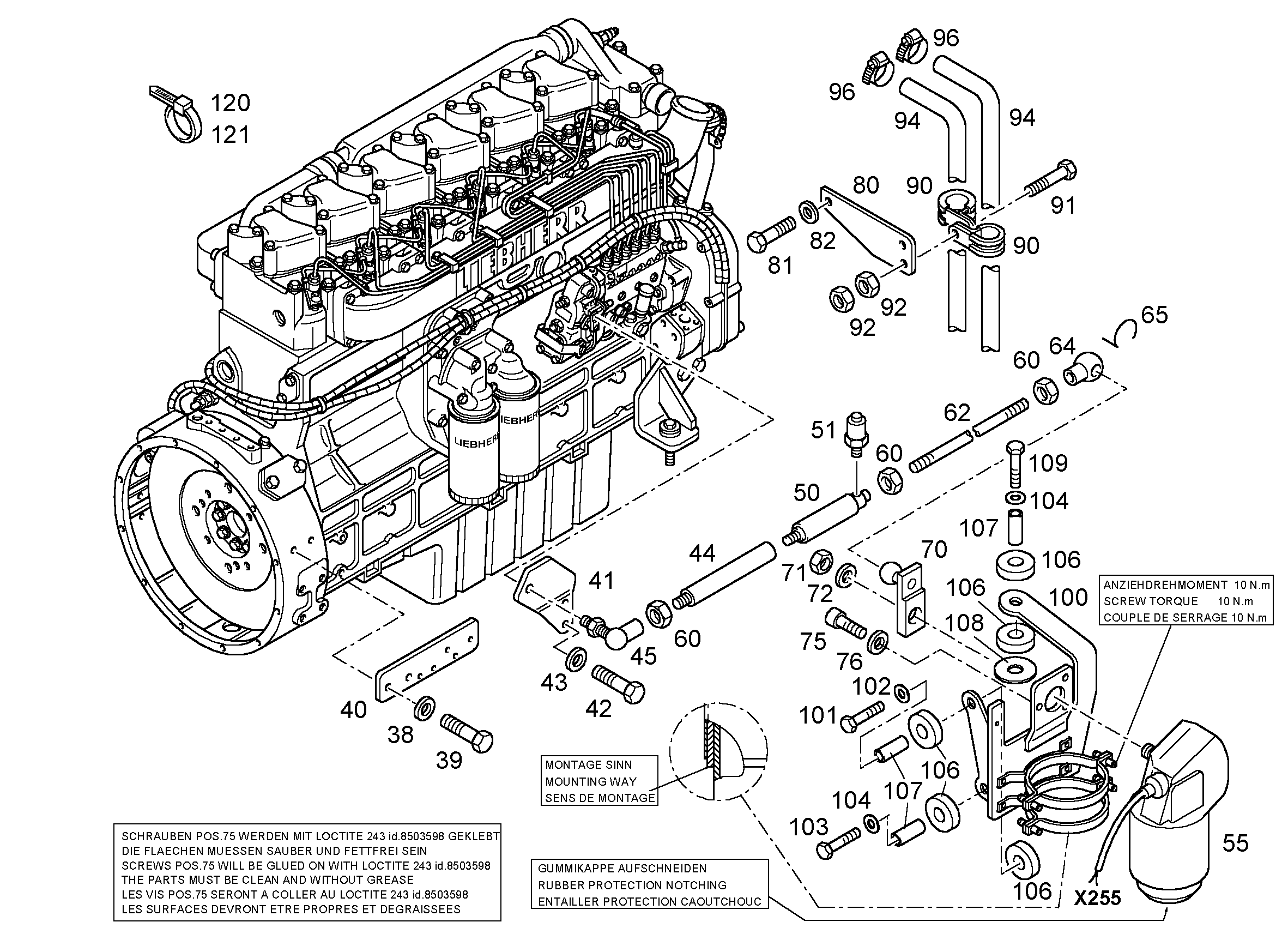 ШТАНГА 9916817 LIEBHERR