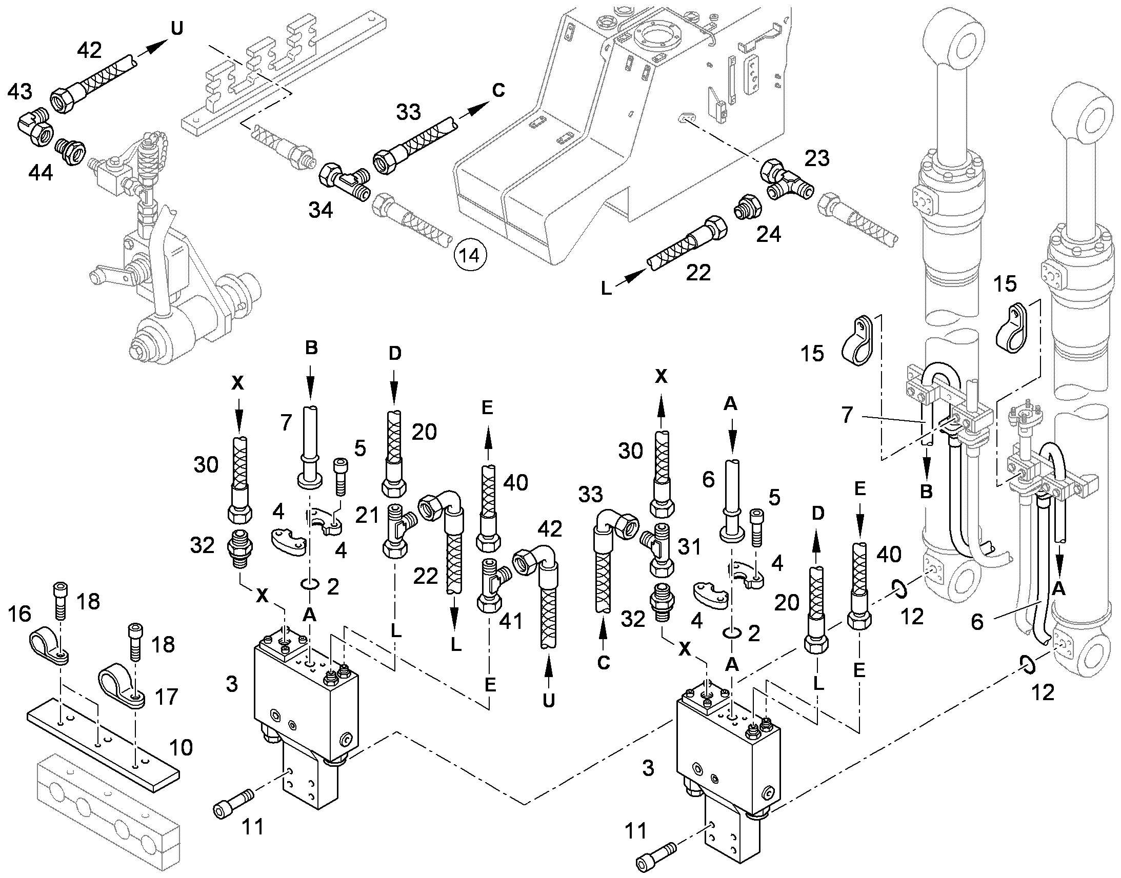 ШЛАНГ УПРАВЛЕНИЯ 10X1800 7404790 LIEBHERR