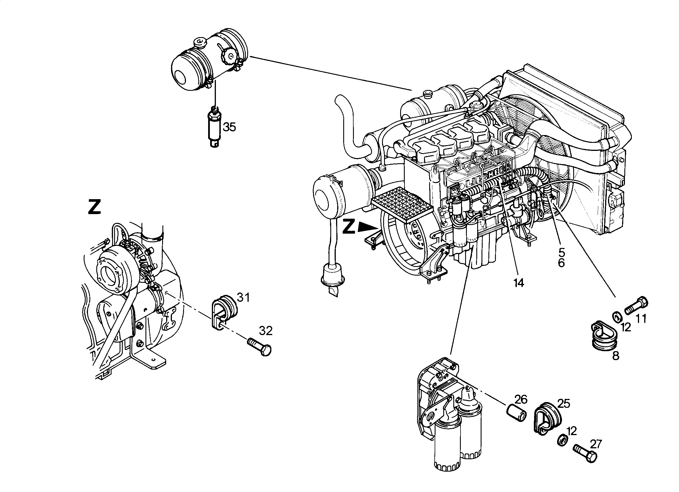 КОМПЛЕКТ КАБЕЛЕЙ ДВИГАТЕЛЯ 9901868 LIEBHERR