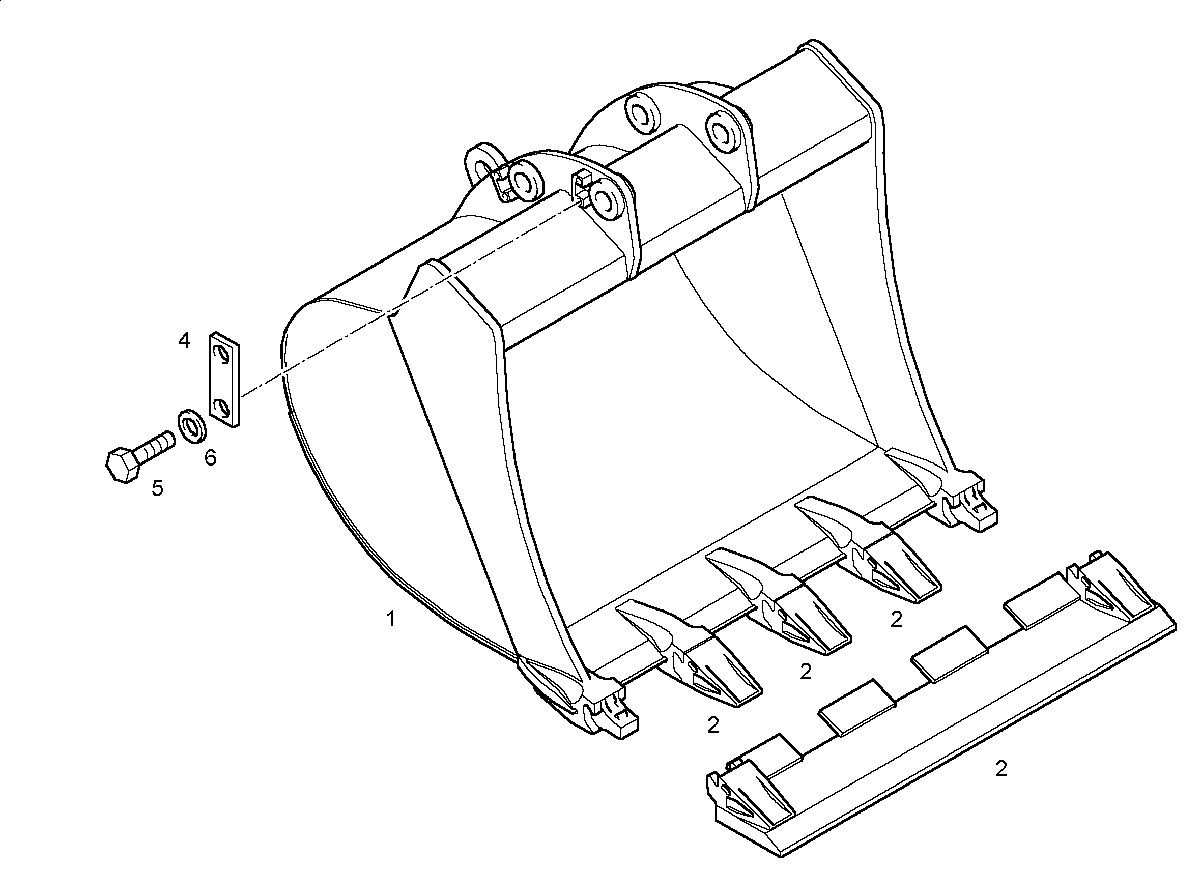 ЛОПАТА ОБРАТНАЯ 1250mm 0,90m³ 9916279 LIEBHERR