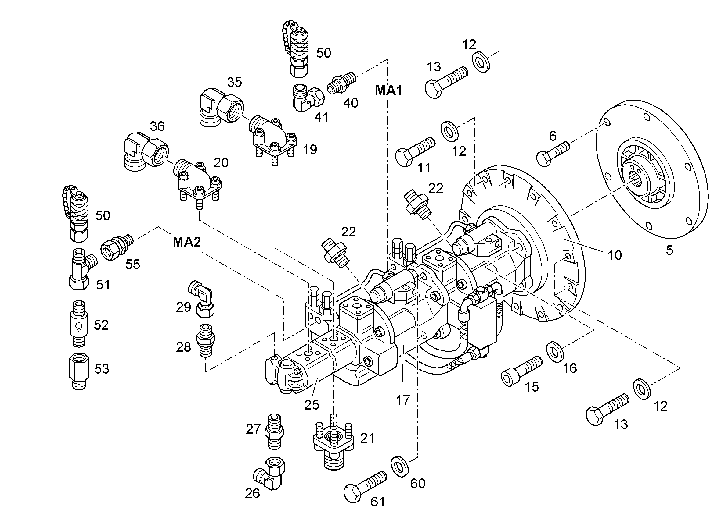 НАСОС ШЕСТЕРЕННЫЙ ДВОЙНОЙ 7027227 LIEBHERR