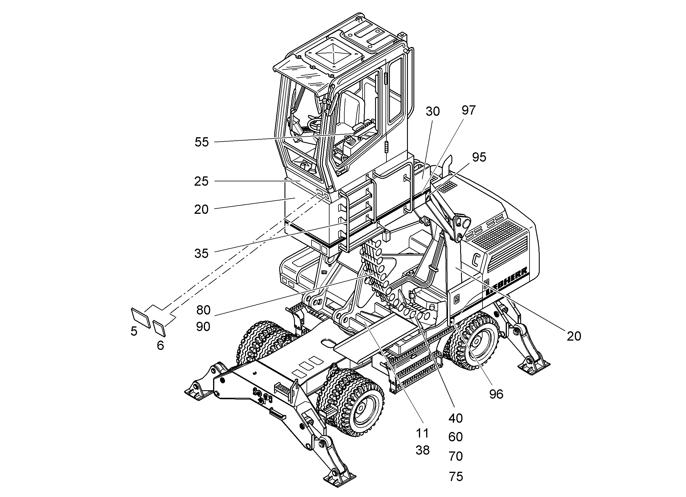 УДЛИНЕНИЕ, КОМПЛЕКТ КАБЕЛЕЙ 9921739 LIEBHERR