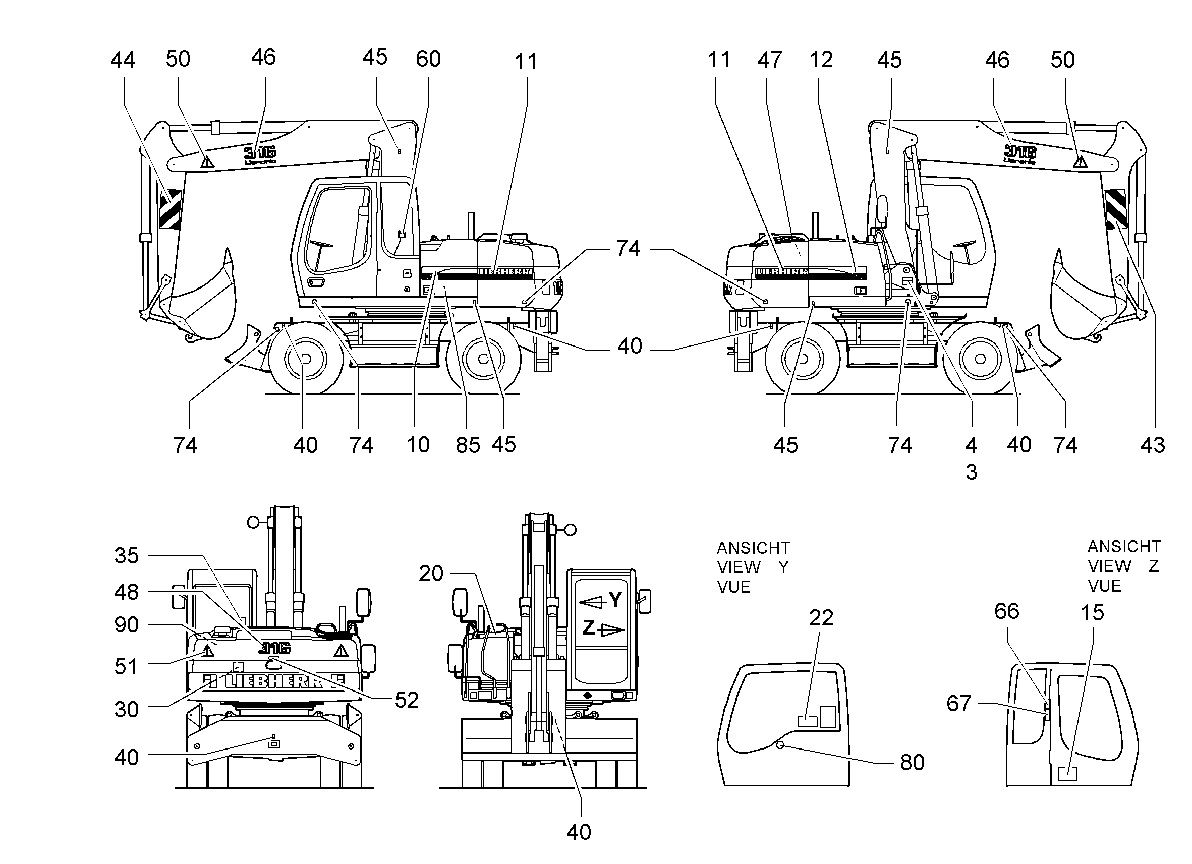 ПЕРЕКЛЮЧЕНИЕ ВВЕРХ+ВСТОРОНУ 9623099 LIEBHERR